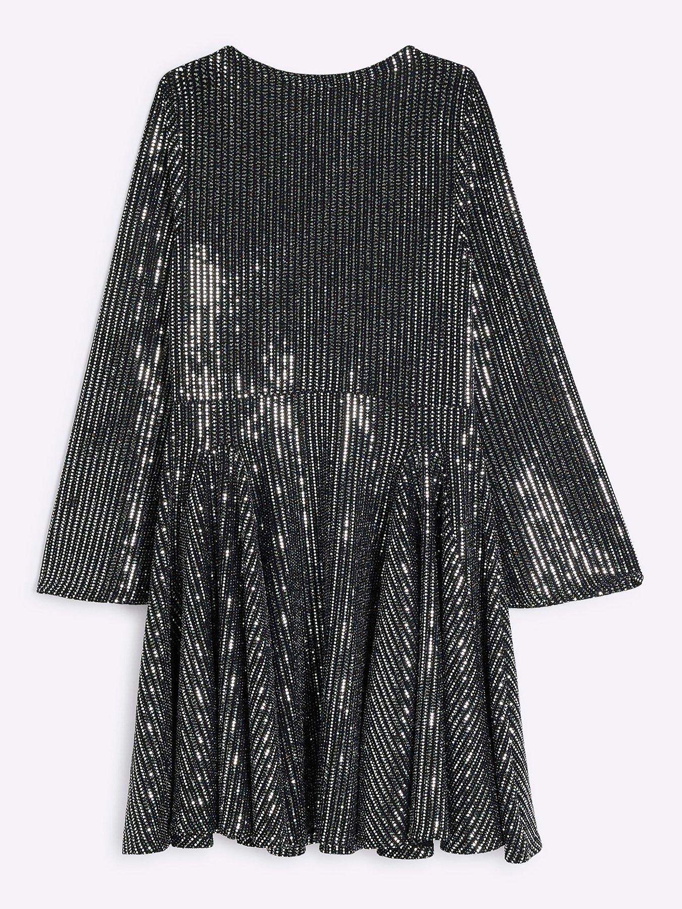 river-island-sequin-long-sleeve-godet-dress-blackback