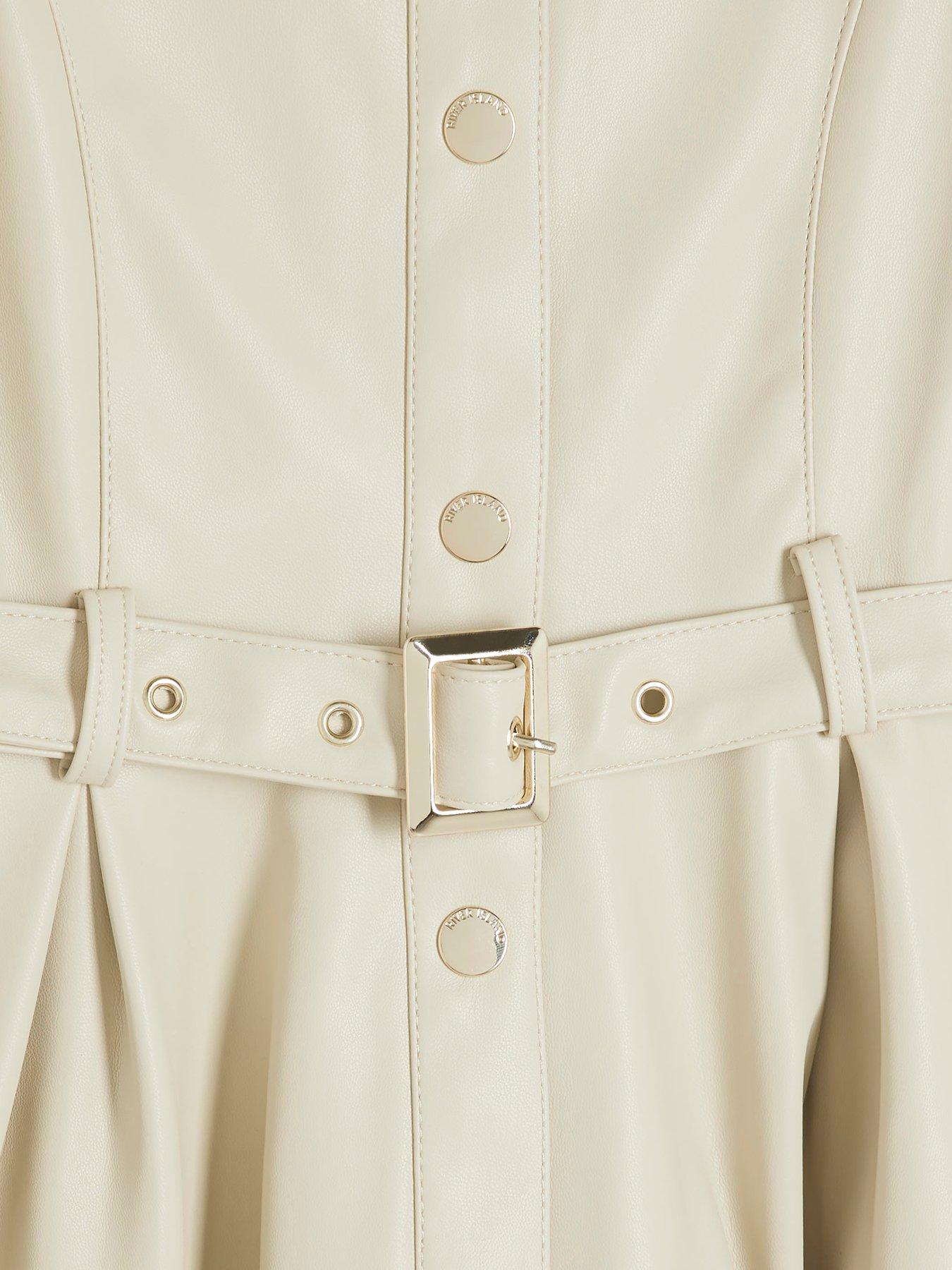 river-island-older-girl-faux-leather-belted-shirt-dress-creamdetail