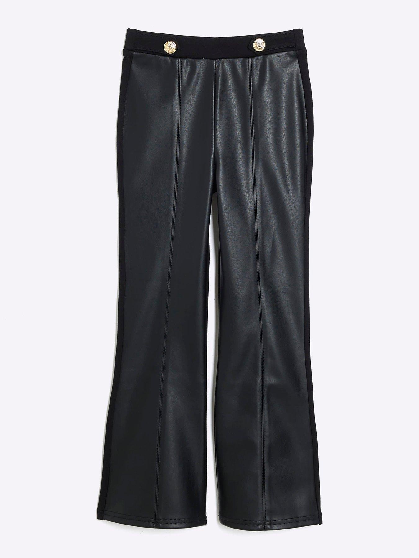 river-island-girls-faux-leather-kickflare-trousers-black