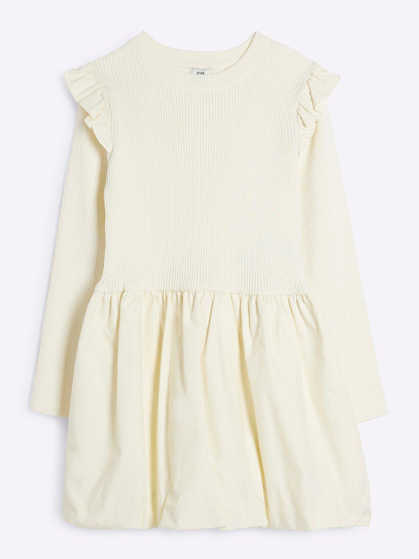 River Island Older Girl Bubble Hem Party Dress Cream Very Ireland