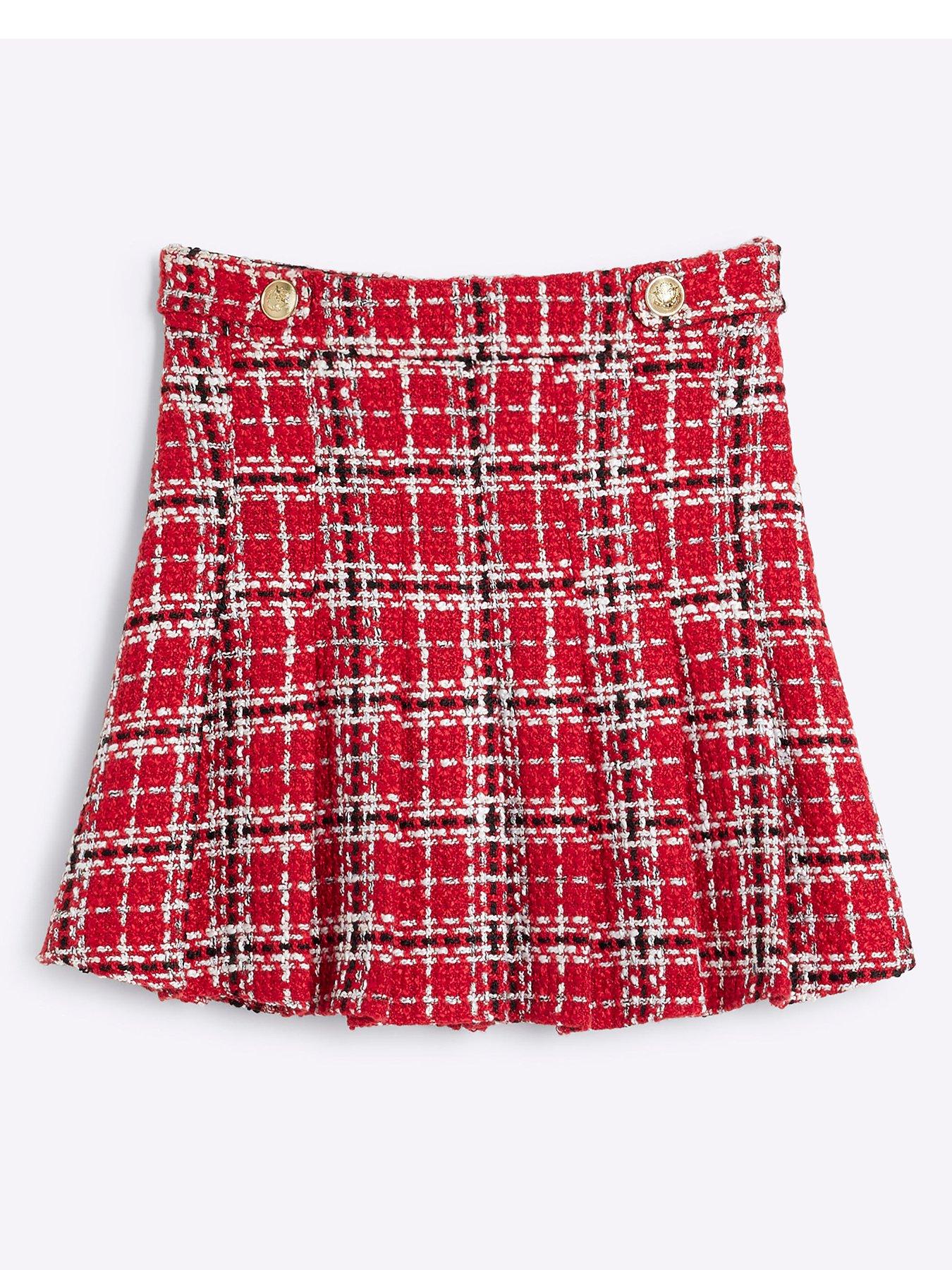 river-island-older-girl-boucle-christmas-check-skirt-red