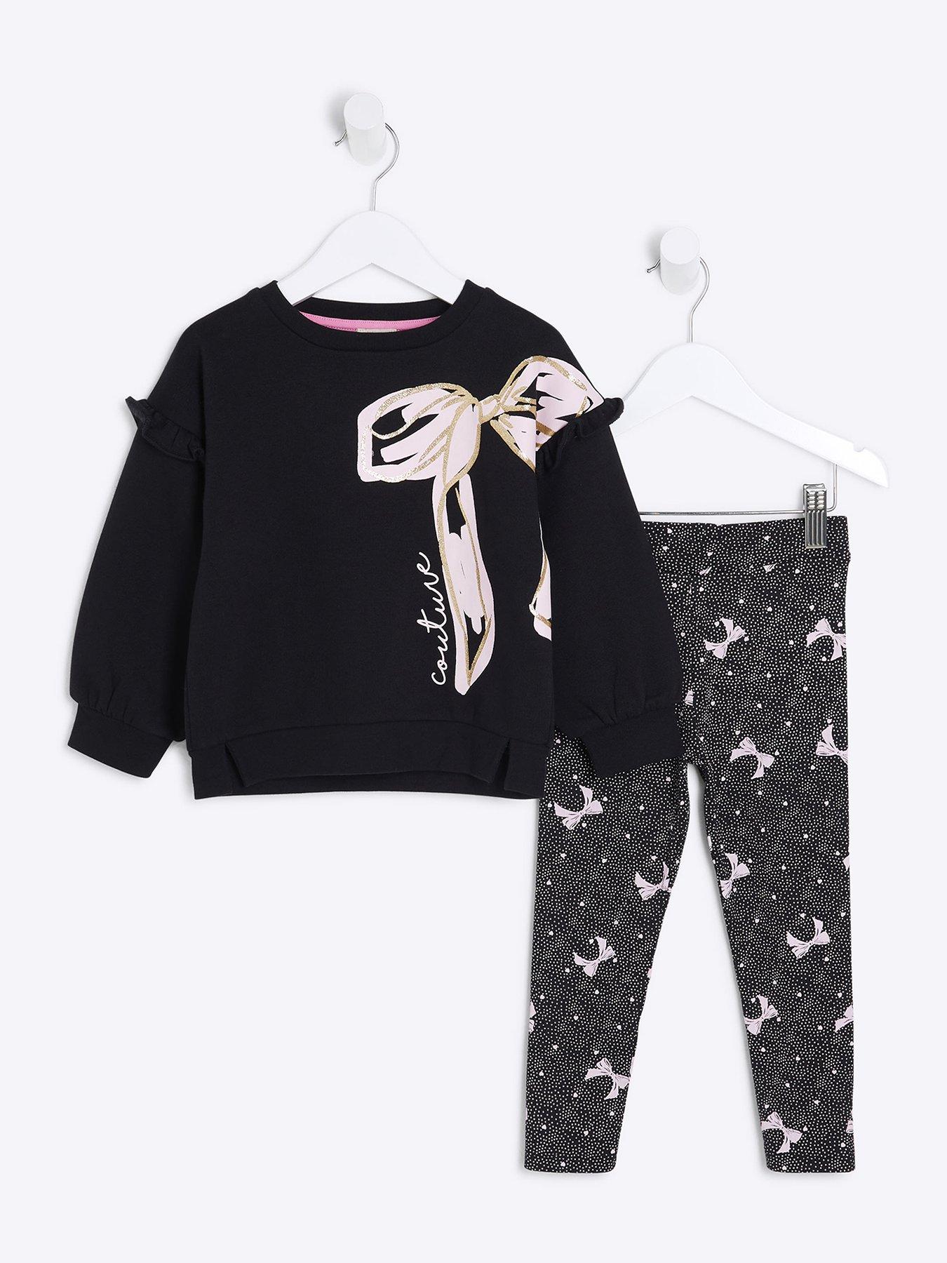 river-island-mini-mini-girls-graphic-bow-sweatshirt-set-black