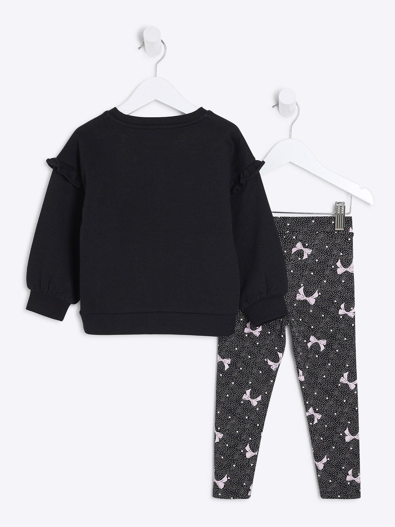 river-island-mini-mini-girls-graphic-bow-sweatshirt-set-blackback