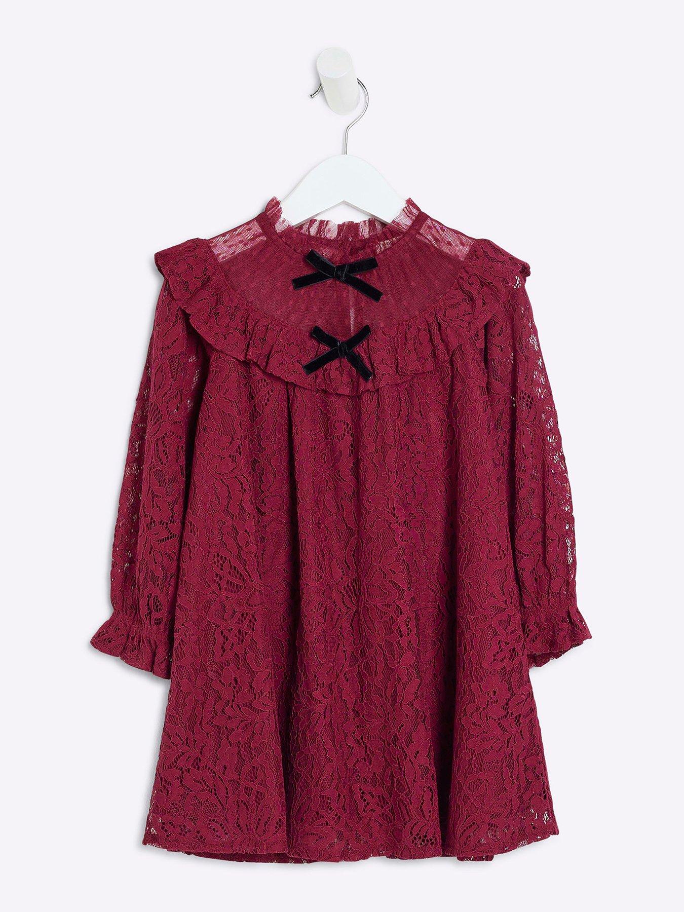 river-island-mini-mini-girl-lace-long-sleeve-smock-dress-red