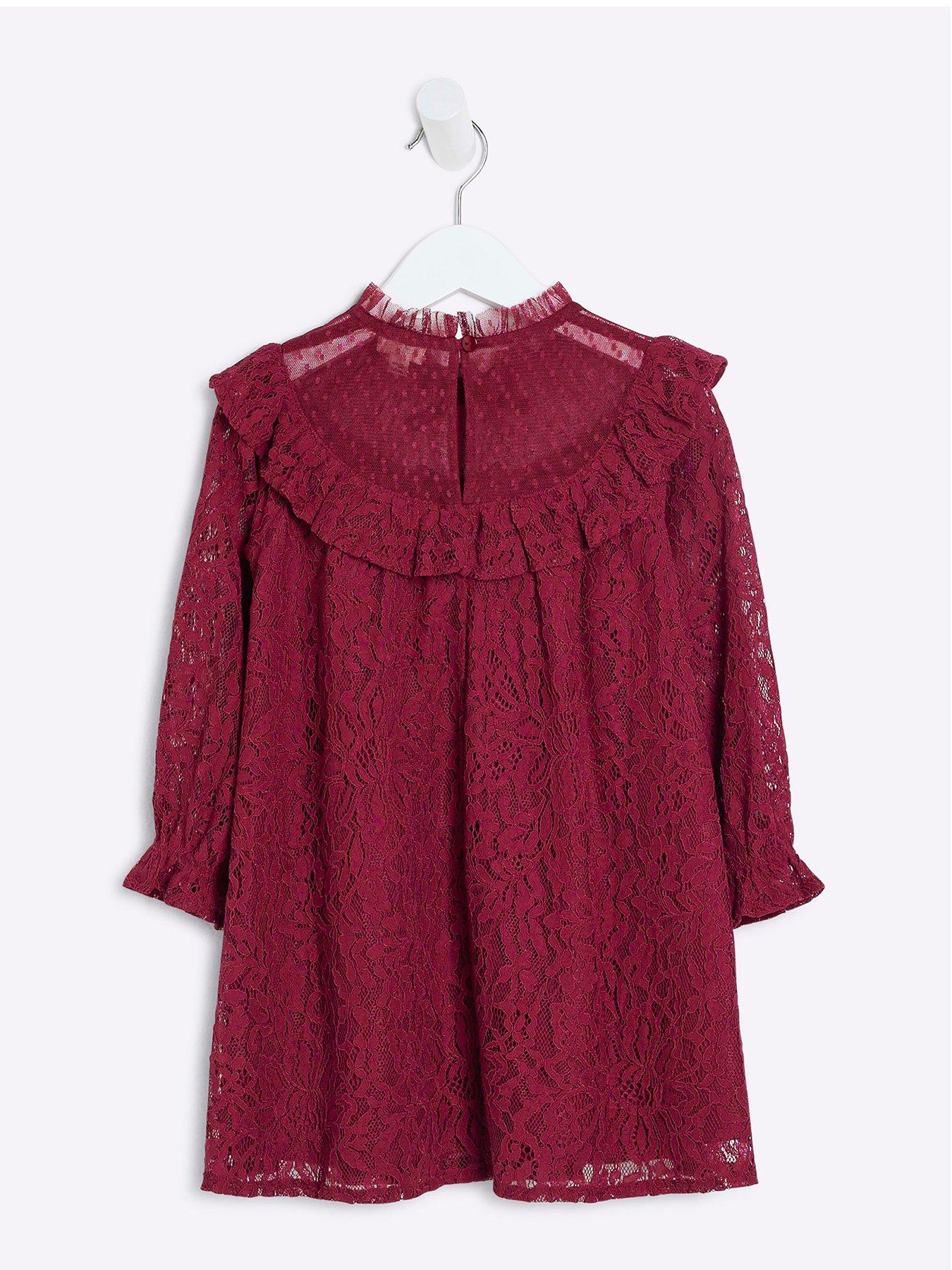 river-island-mini-mini-girl-lace-long-sleeve-smock-dress-redback