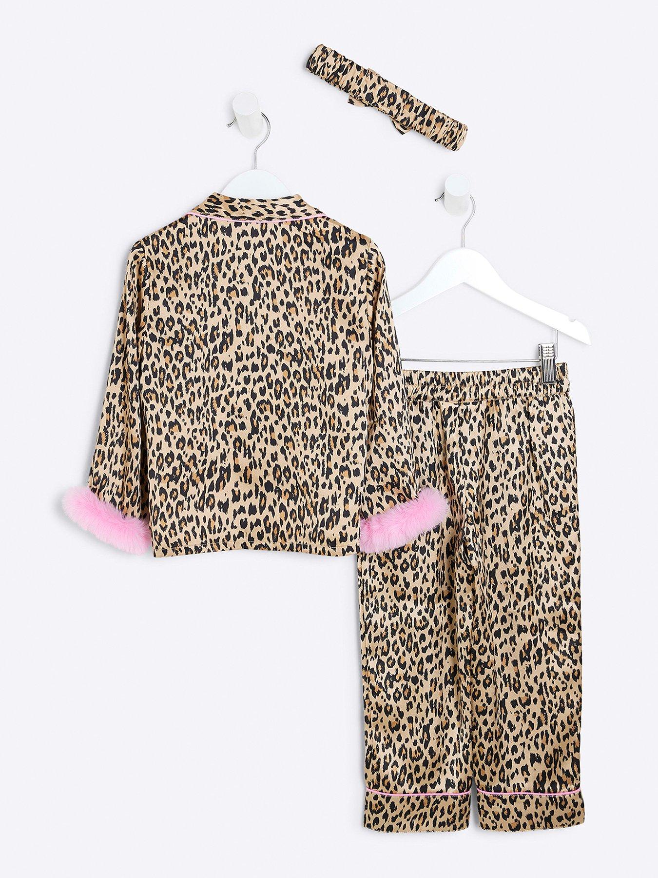 river-island-mini-mini-girl-faux-fur-leopard-pyjamas-brownback