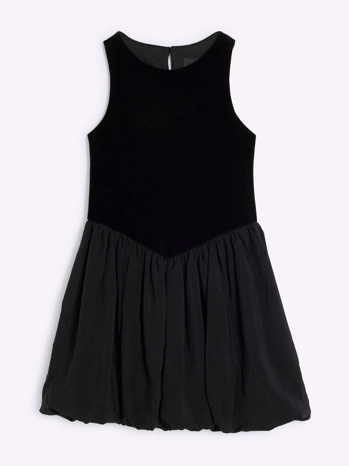 river-island-girls-velour-bubble-hem-dress-black