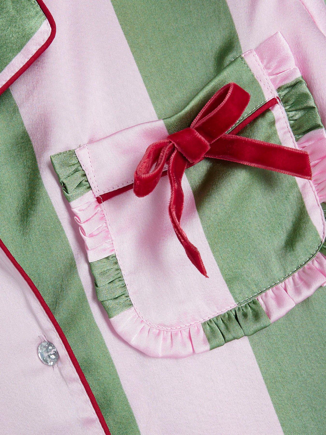 river-island-girls-satin-christmas-stripe-pyjama-set-pinkdetail