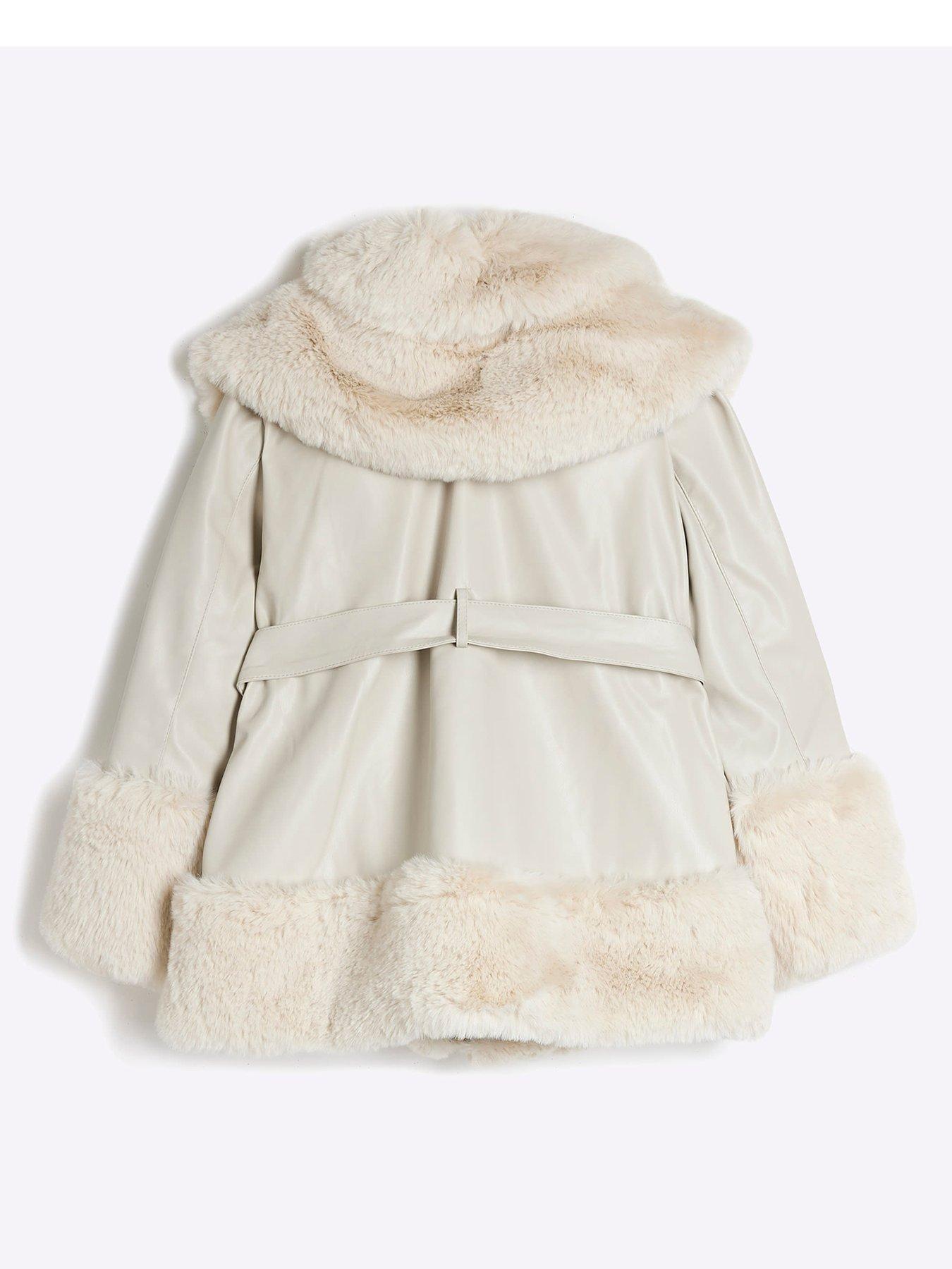 river-island-older-girl-pu-fur-wrap-coat-creamback