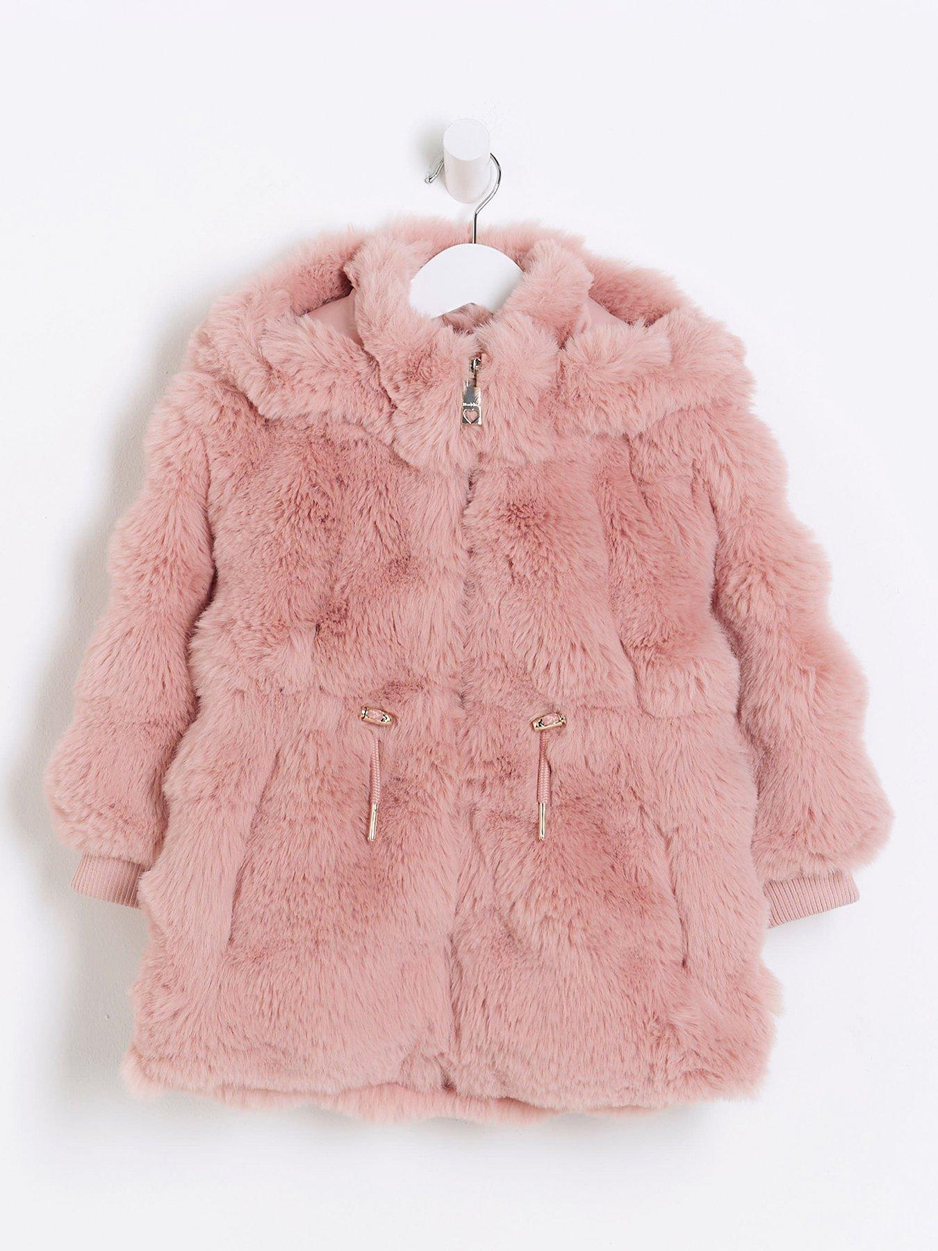 Pink fur coat plus size best sale