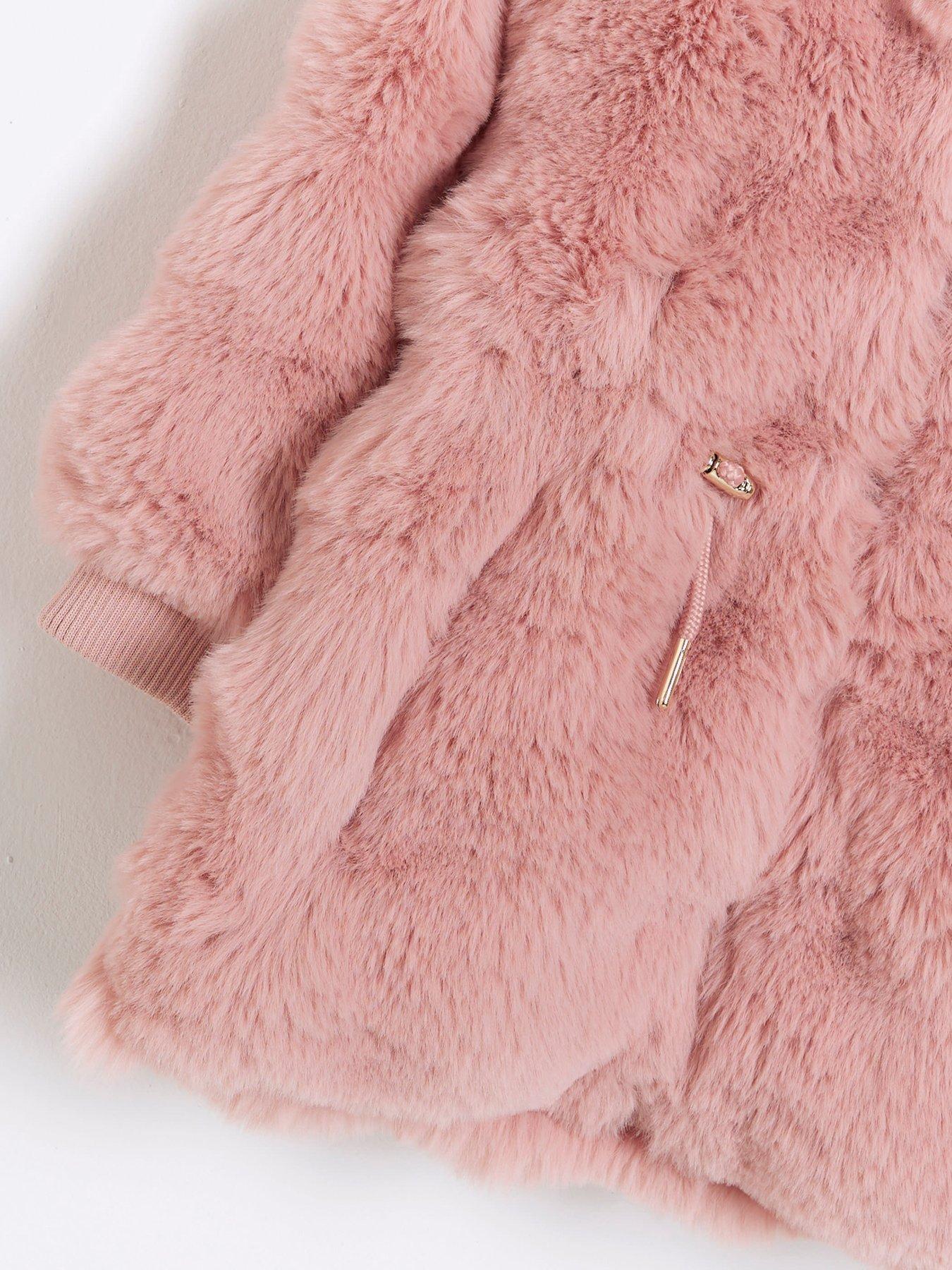 river-island-mini-mini-girl-faux-fur-hooded-coat-pinkdetail