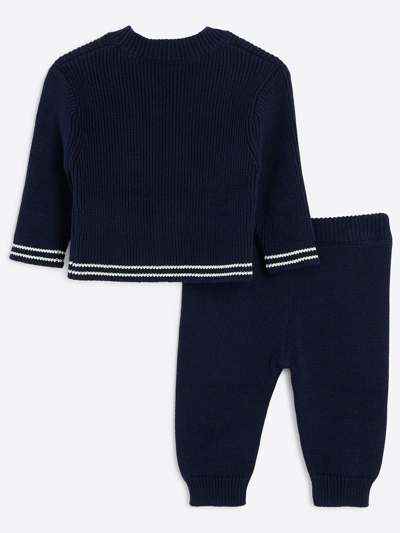 river-island-baby-cable-knit-cardigan-set-navyback