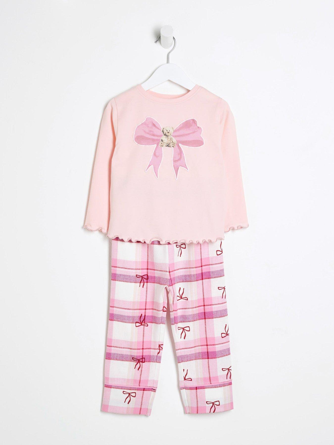 river-island-mini-girls-teddy-bow-pyjama-set-pinkstillFront