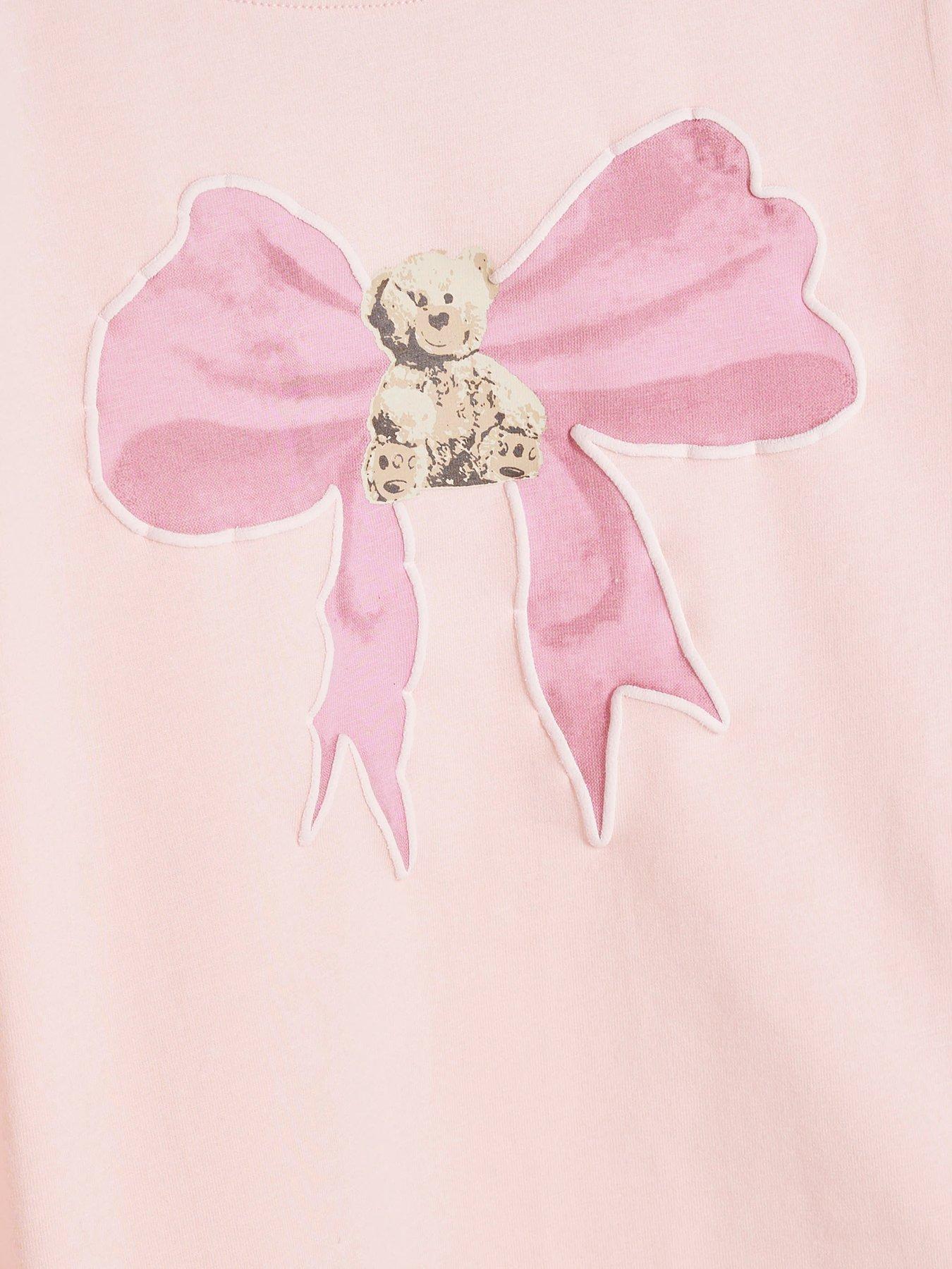river-island-mini-girls-teddy-bow-pyjama-set-pinkoutfit