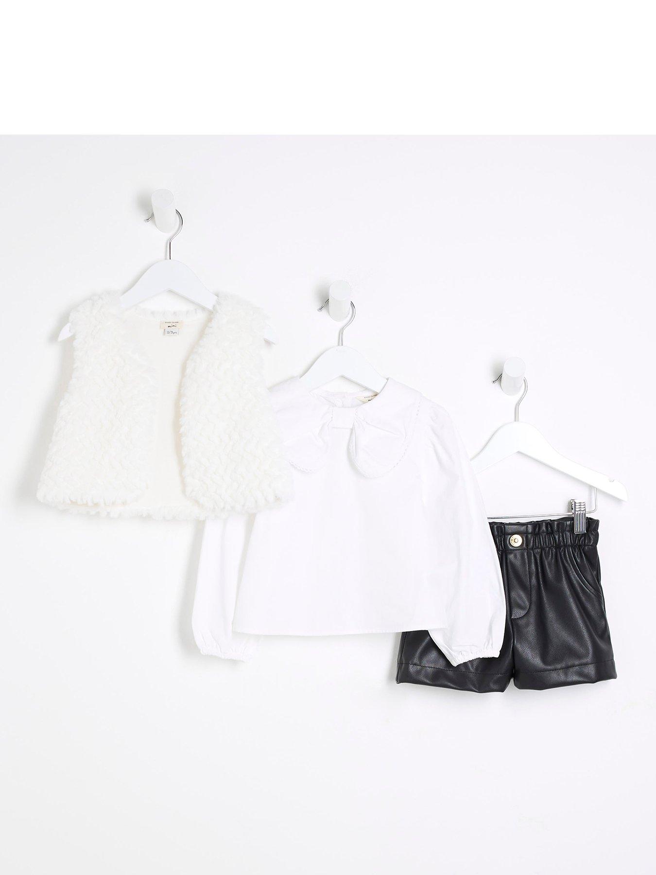 river-island-mini-mini-girls-faux-fur-top-set-white