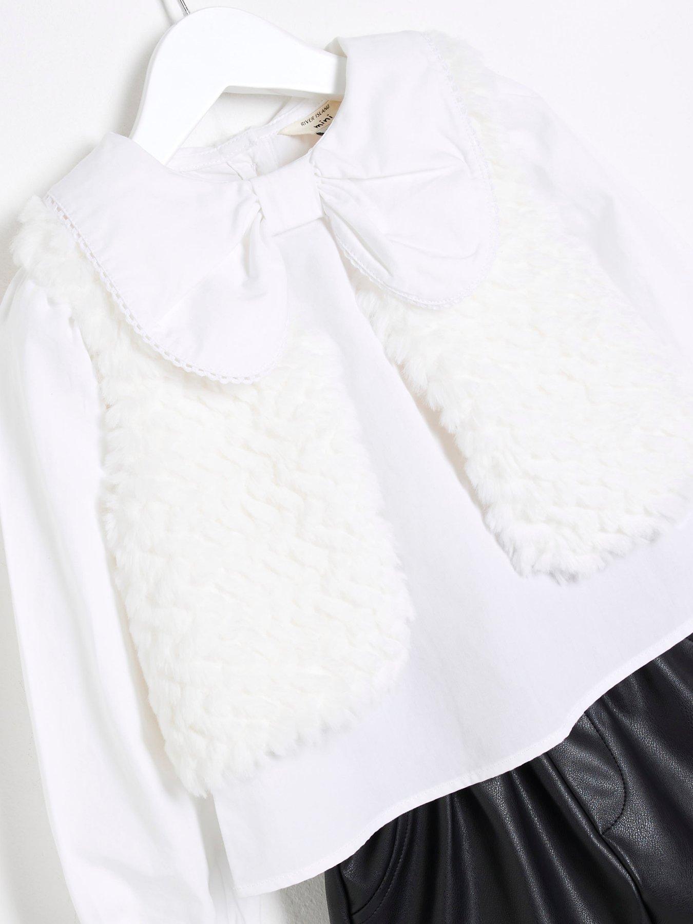 river-island-mini-mini-girls-faux-fur-top-set-whiteoutfit