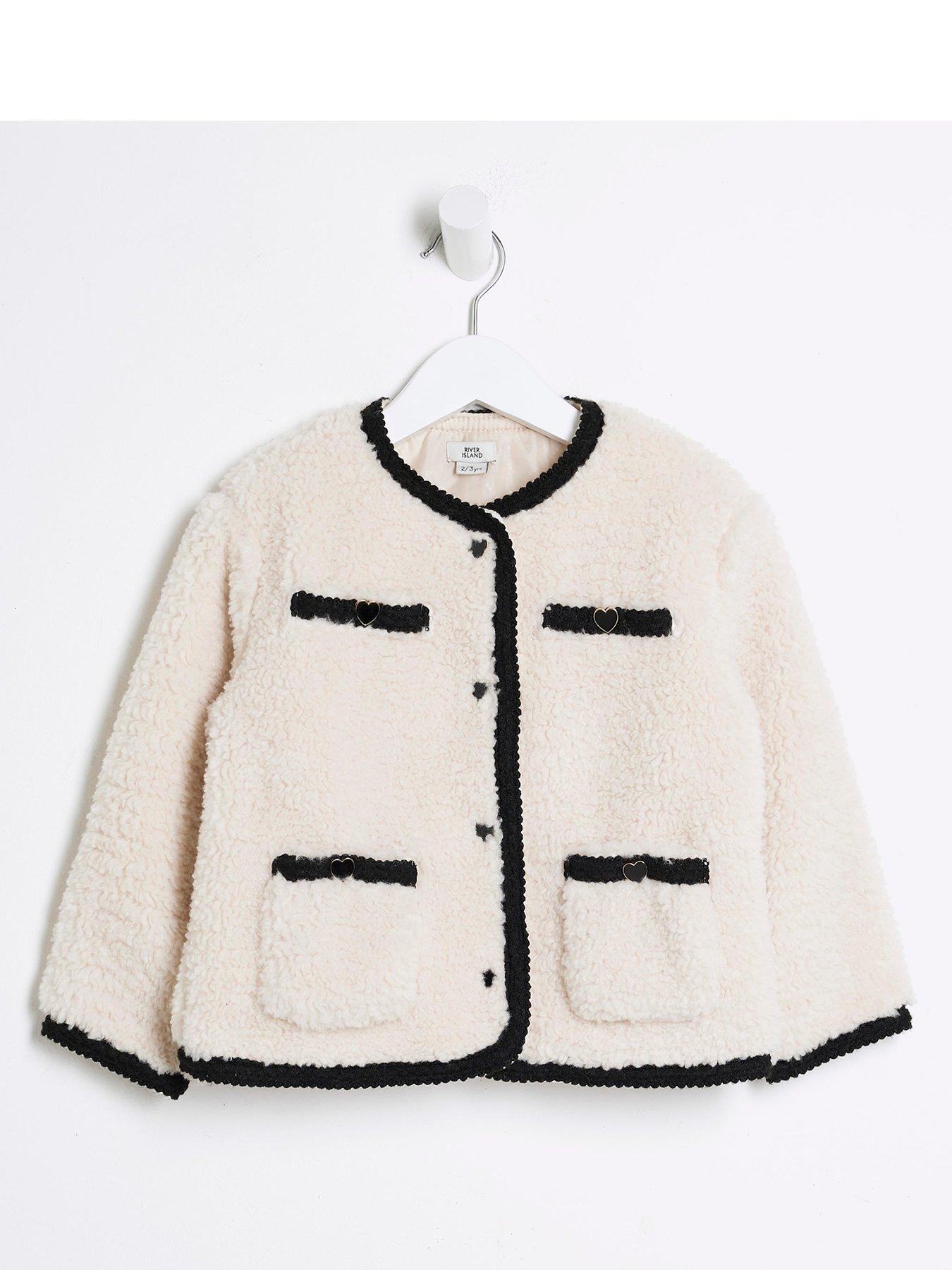 Girls cream jacket best sale