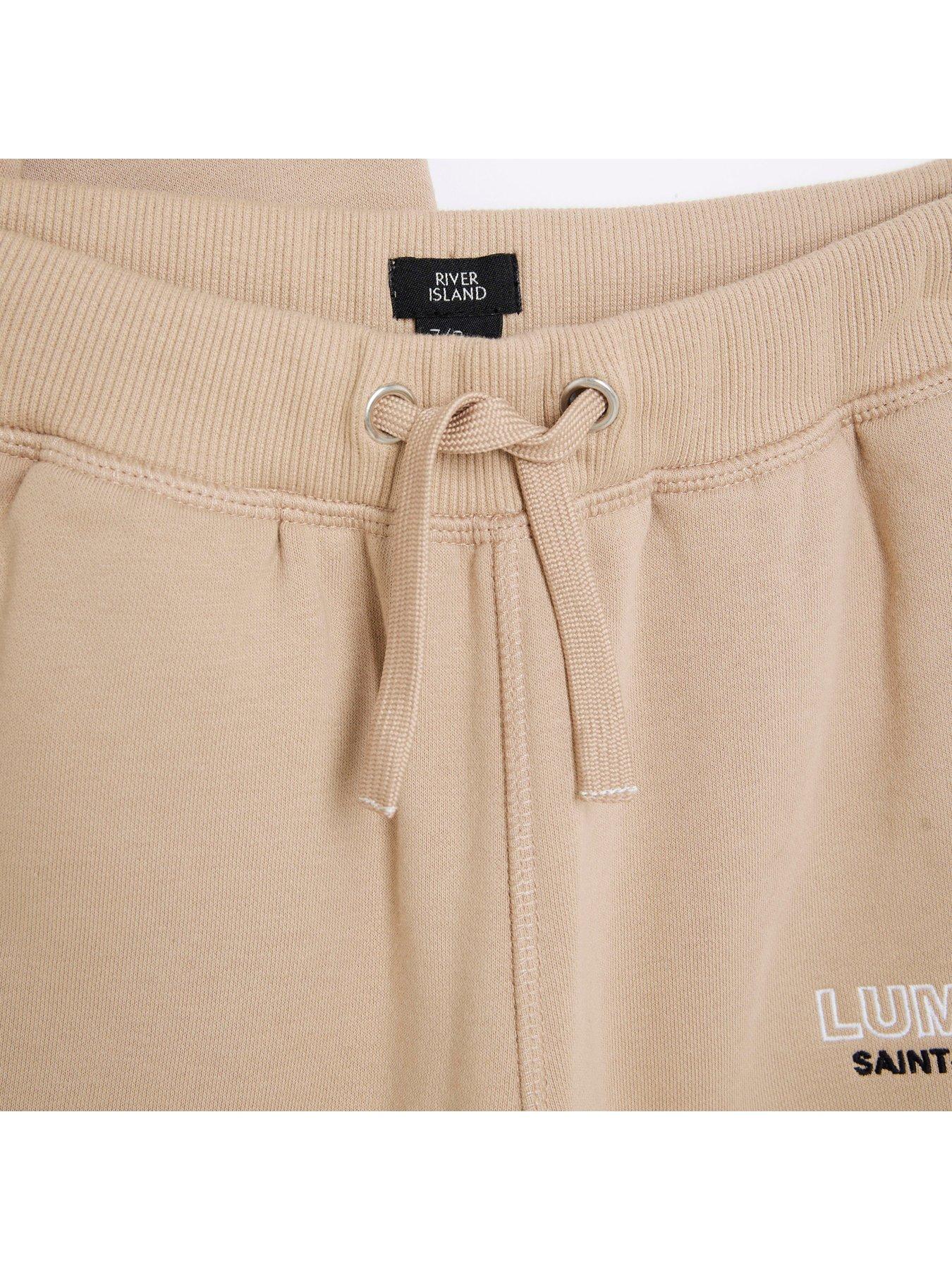 Image 4 of 4 of River Island Boys Luminis Zip Through Hoodie Set - Beige