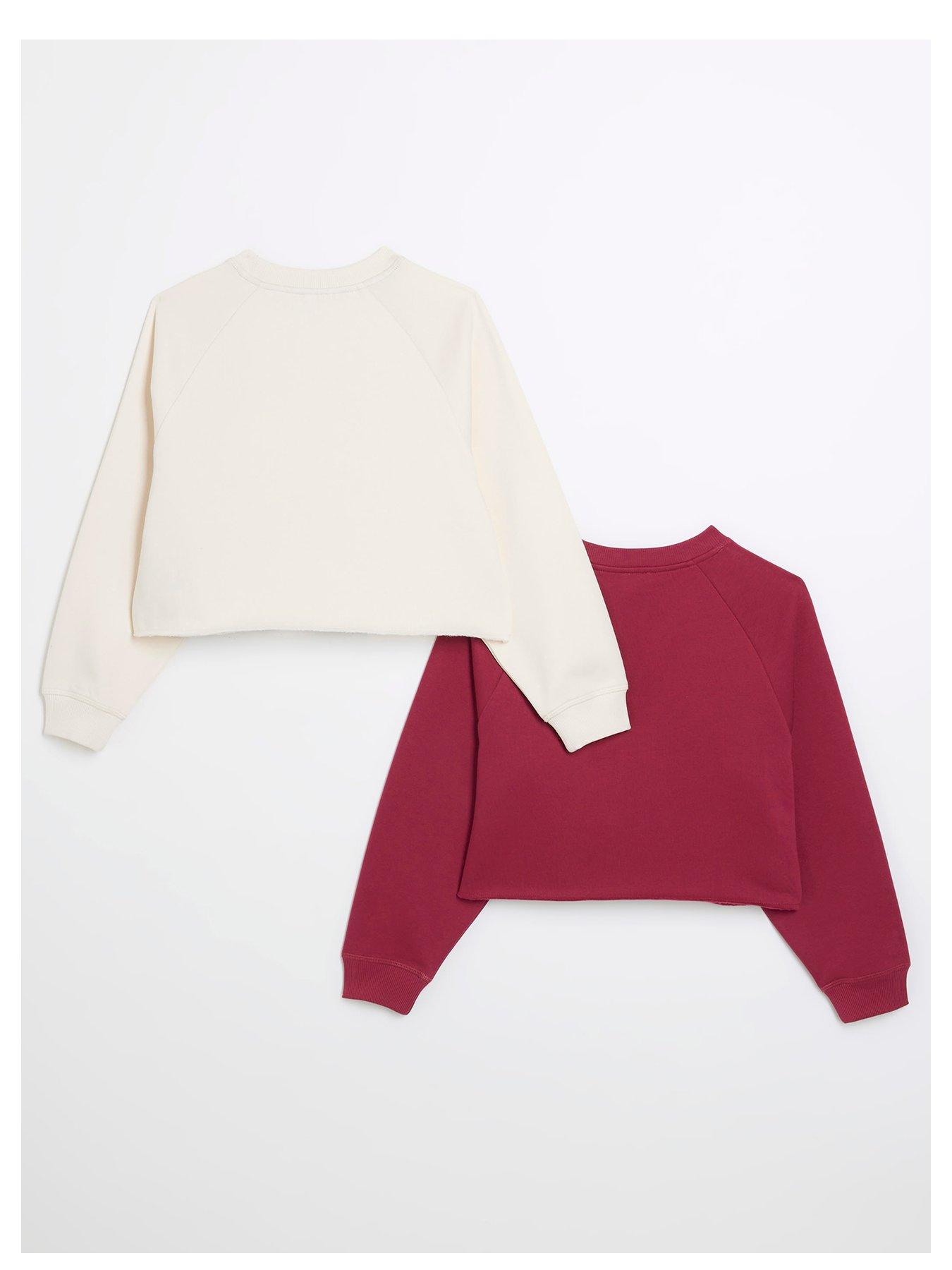 river-island-girls-raw-hem-sweatshirt-set-redback