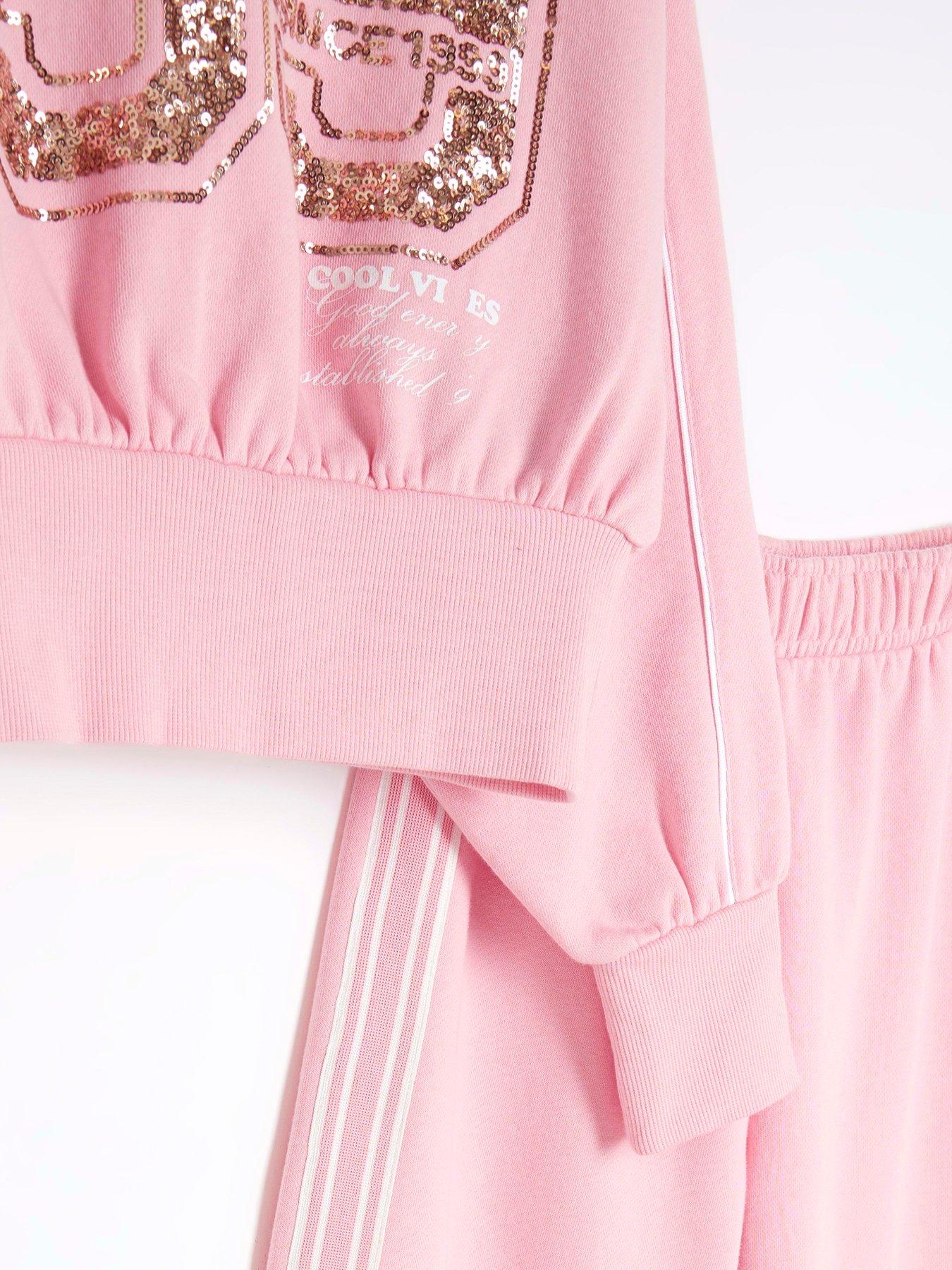 river-island-girls-sequin-taped-sweatshirt-set-pinkdetail