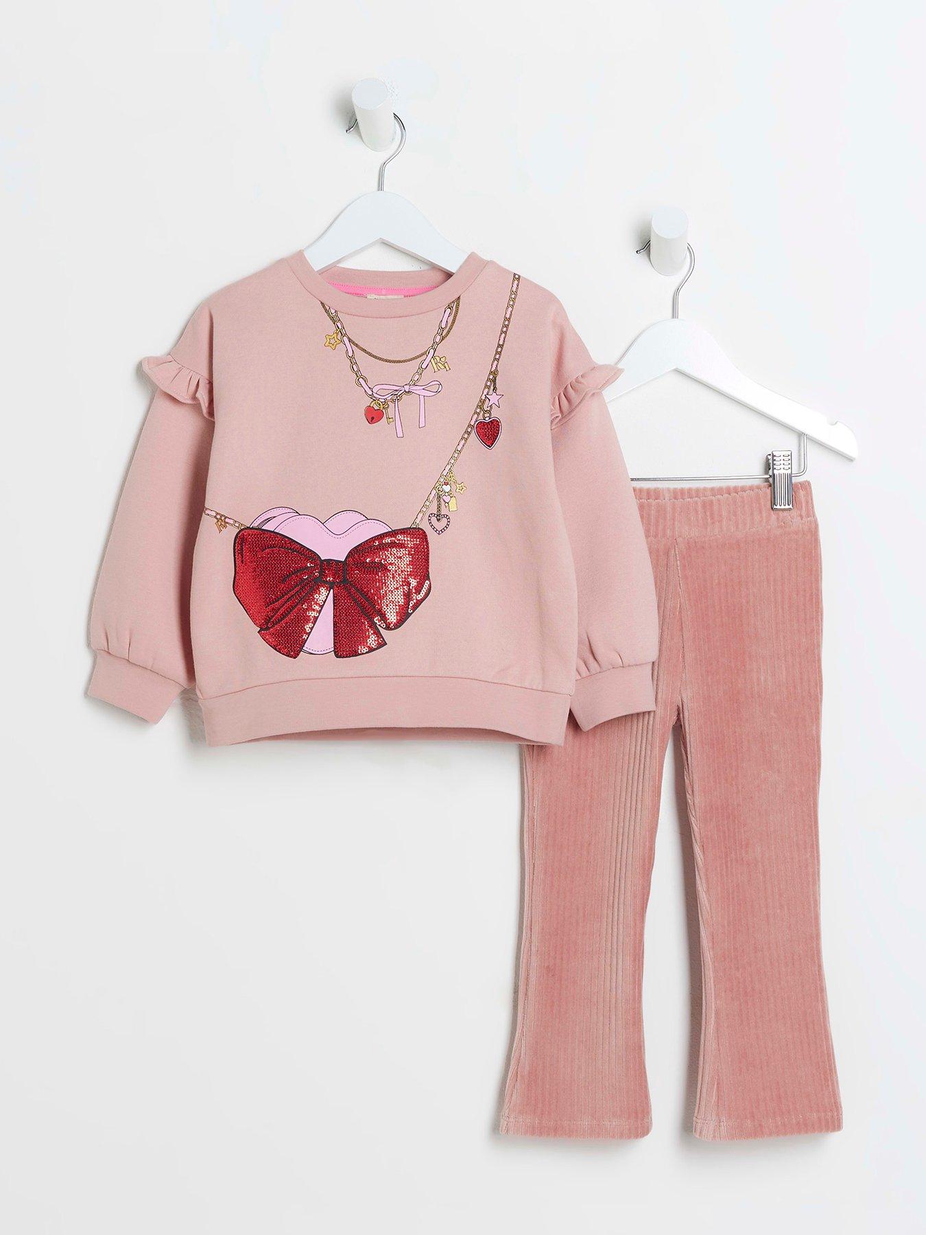 river-island-mini-mini-girls-necklace-bag-sweatshirt-set-pink