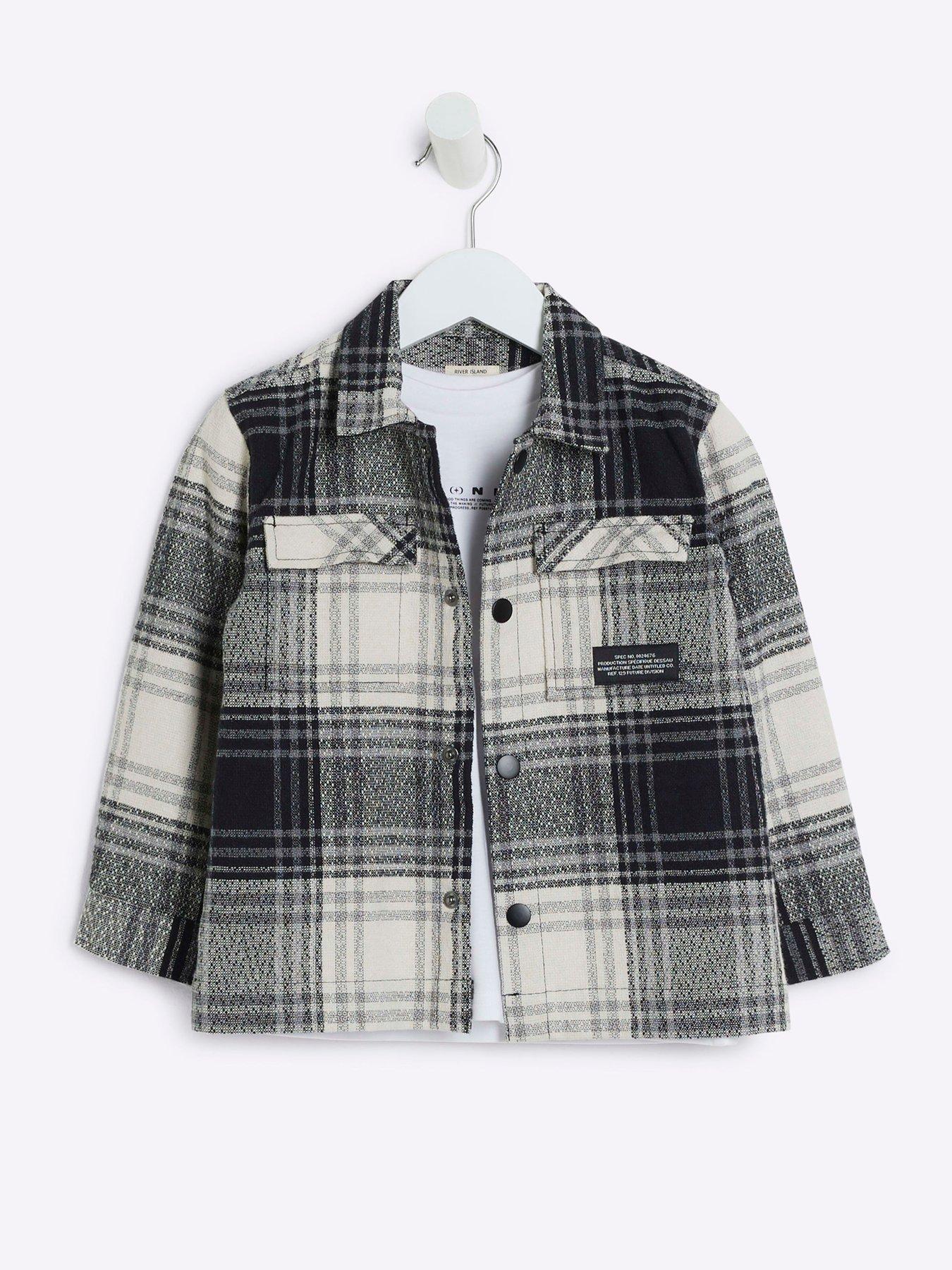 river-island-mini-mini-boy-mono-chequered-shacket-set-blackstillFront