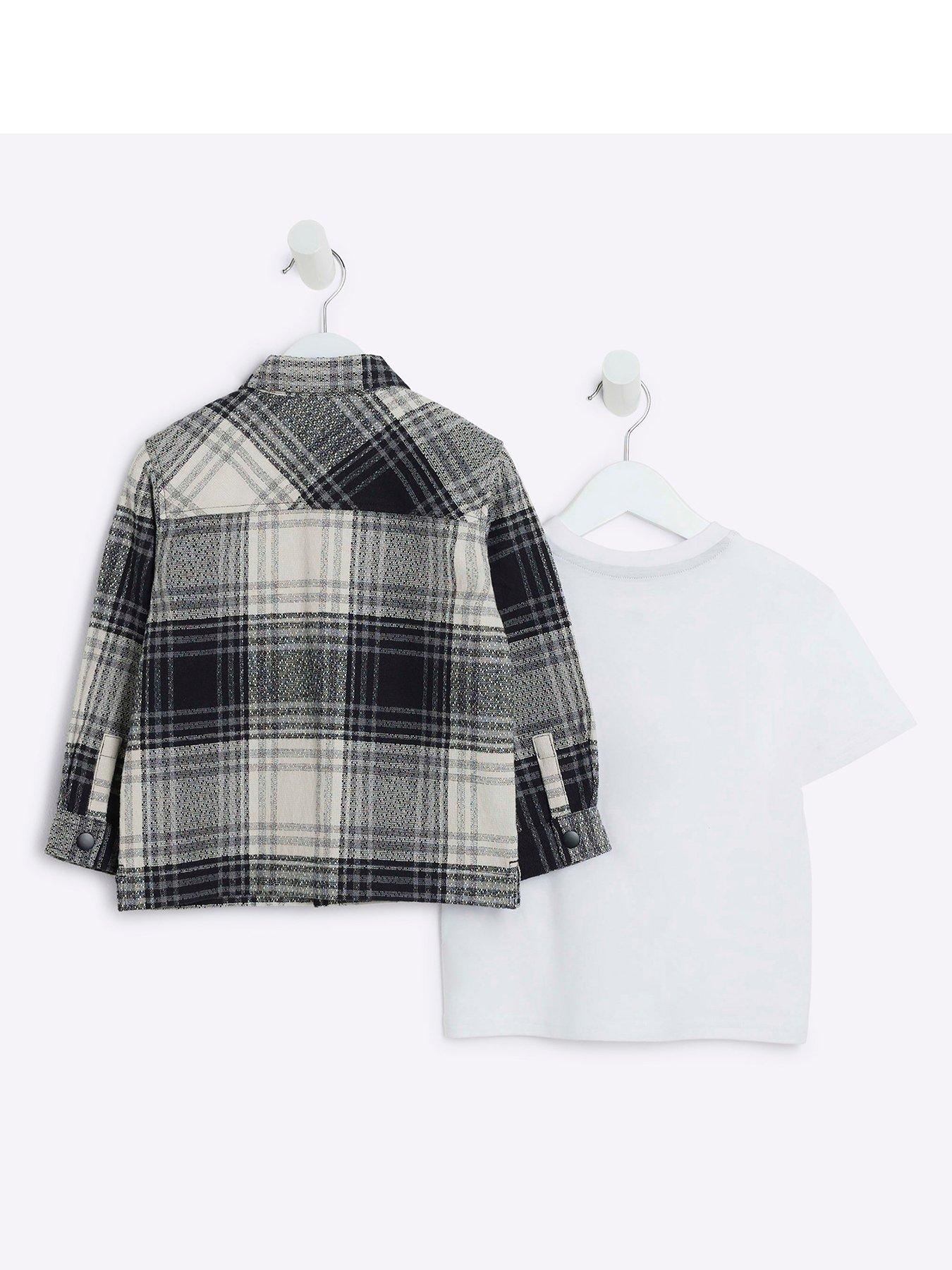 river-island-mini-mini-boy-mono-chequered-shacket-set-blackback