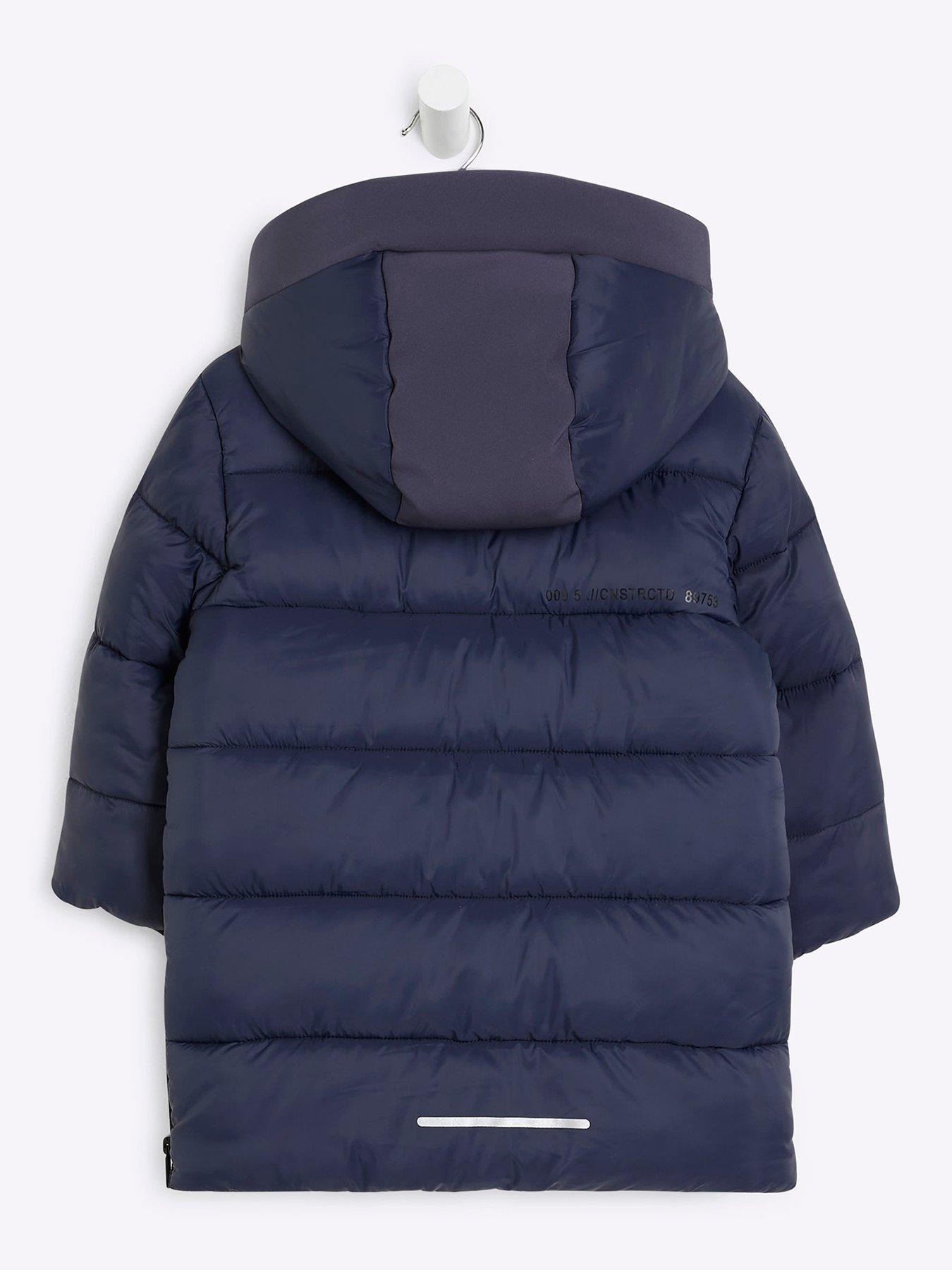 Image 2 of 4 of River Island Mini Boys Puffer Jacket - Navy