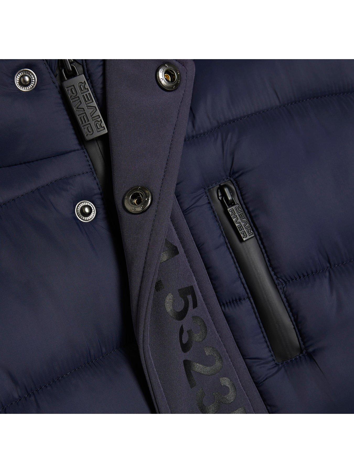 Image 3 of 4 of River Island Mini Boys Puffer Jacket - Navy