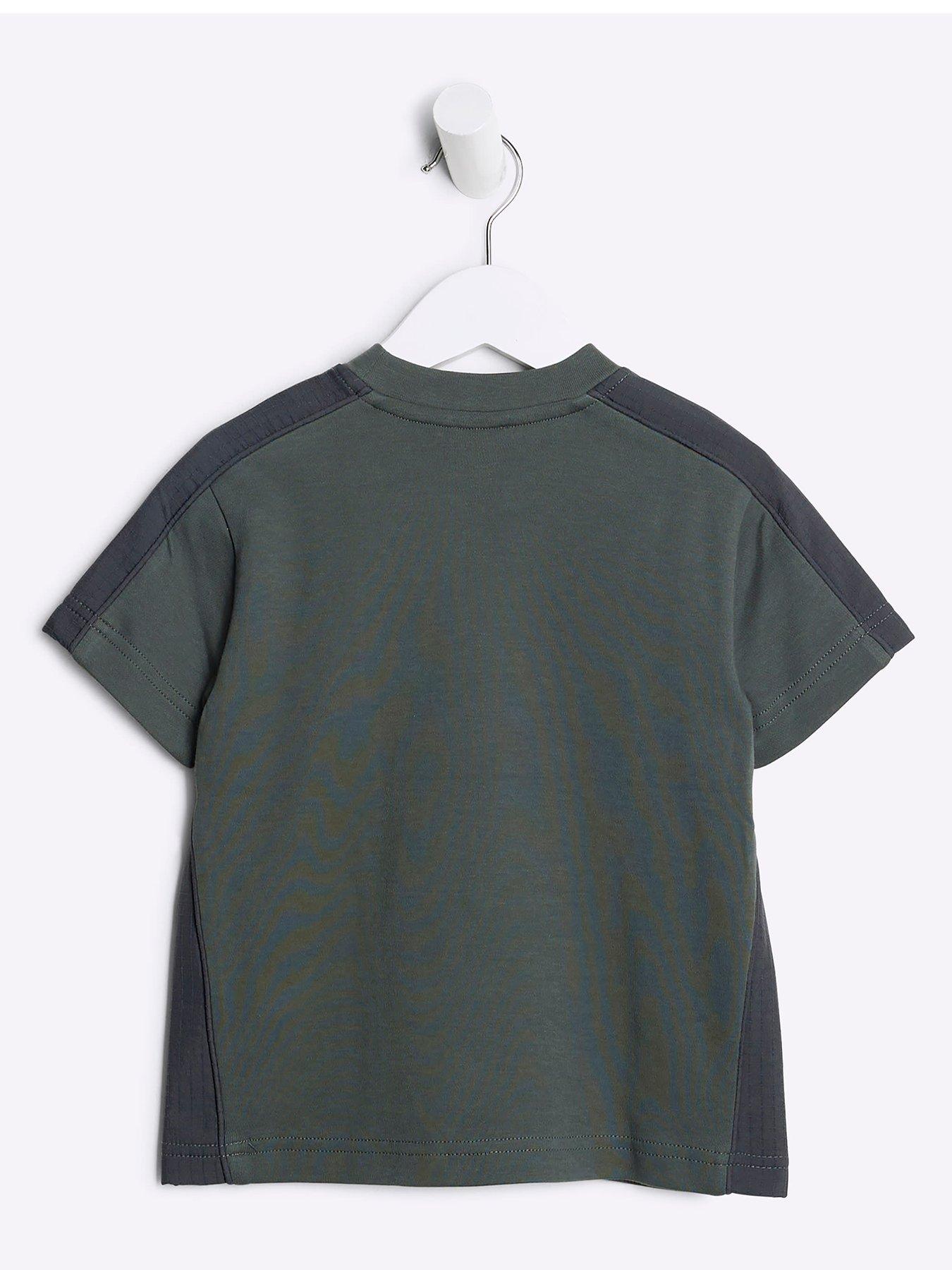 river-island-mini-mini-boy-nylon-panel-t-shirt-khakiback