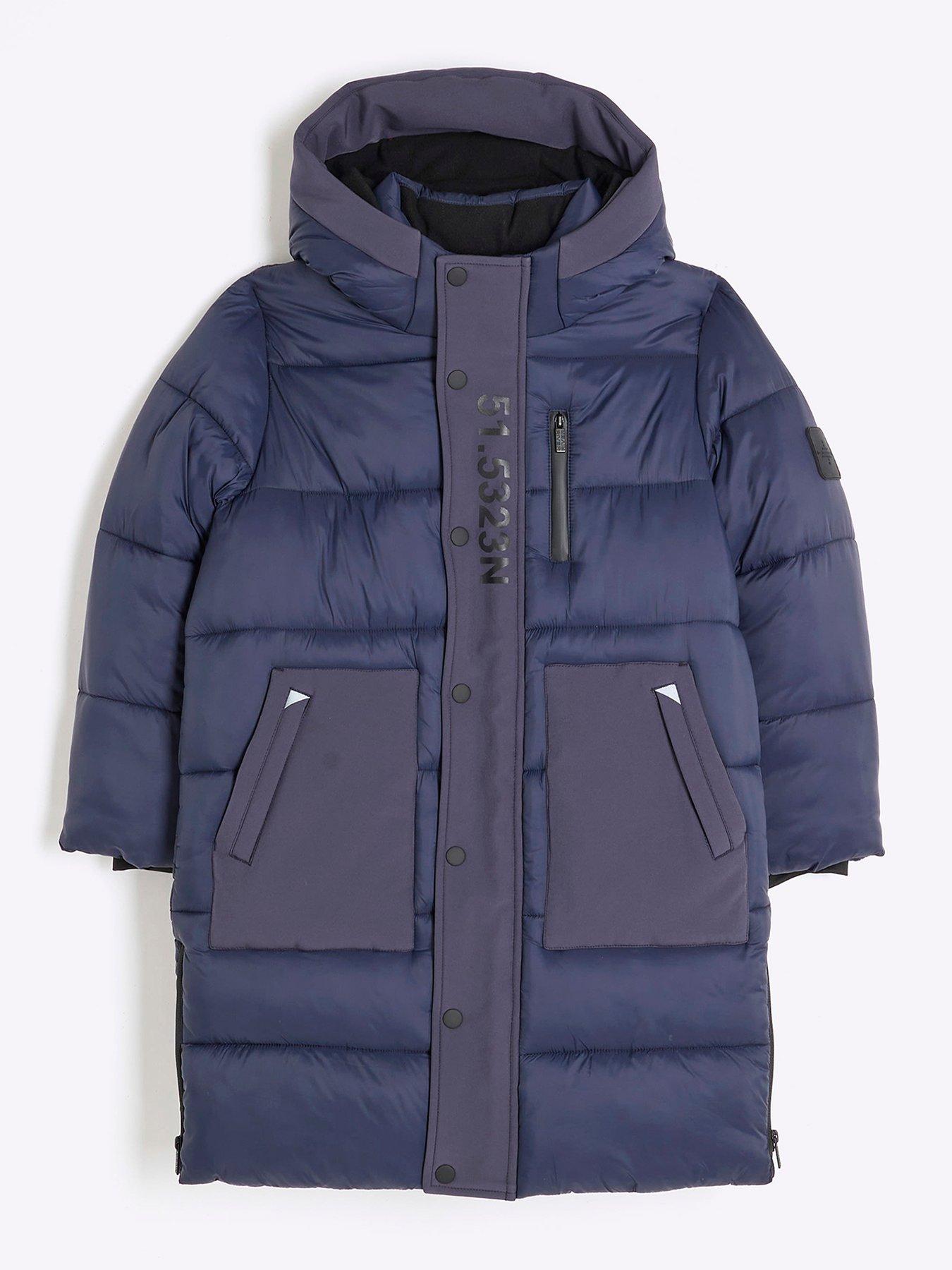 Image 1 of 4 of River Island Boys Puffer Jacket - Navy