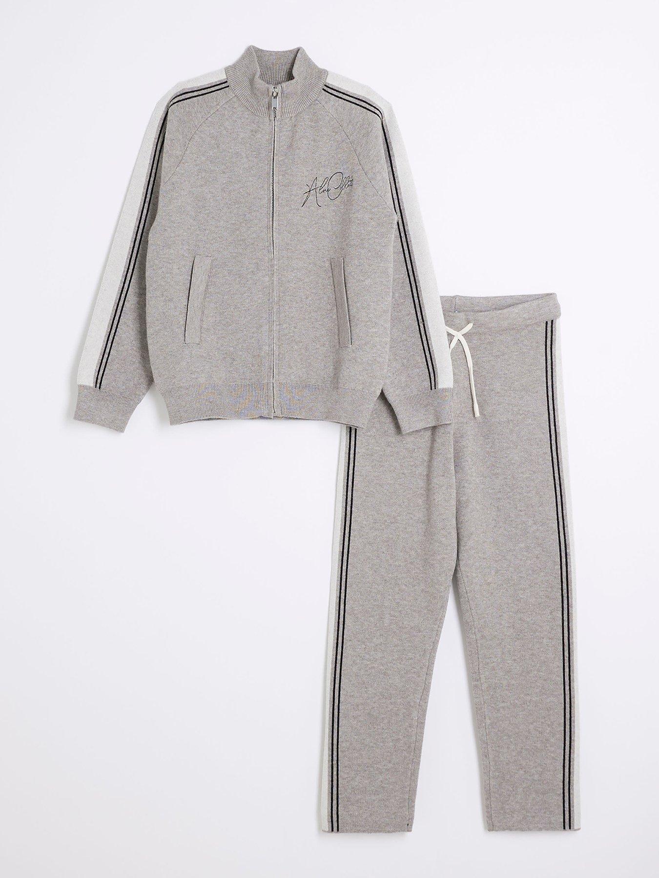 Image 1 of 5 of River Island Zip Through Funnel Jumper Set - Grey
