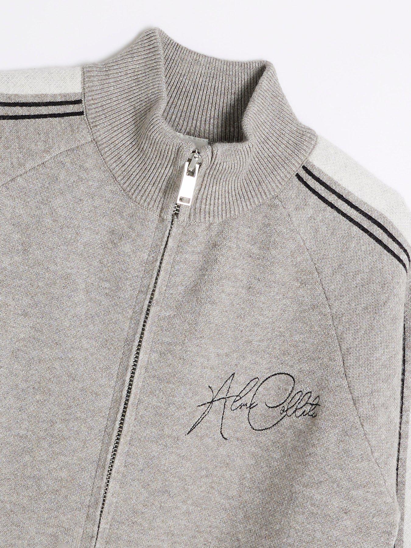 Image 5 of 5 of River Island Zip Through Funnel Jumper Set - Grey