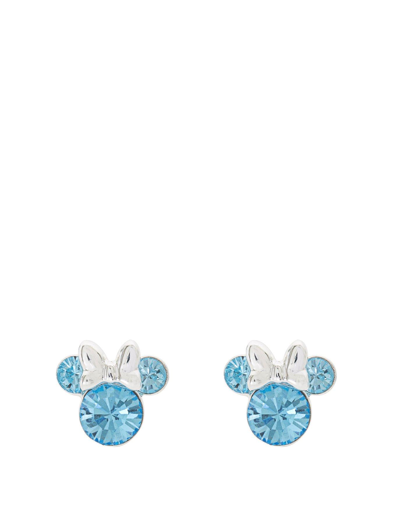 Disney Disney Minnie Silver Plated March Birthstone Stud Earrings
