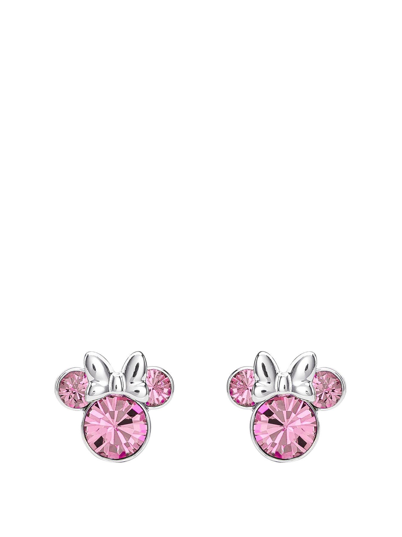 undefined Minnie Mouse Pink Crystal Earrings