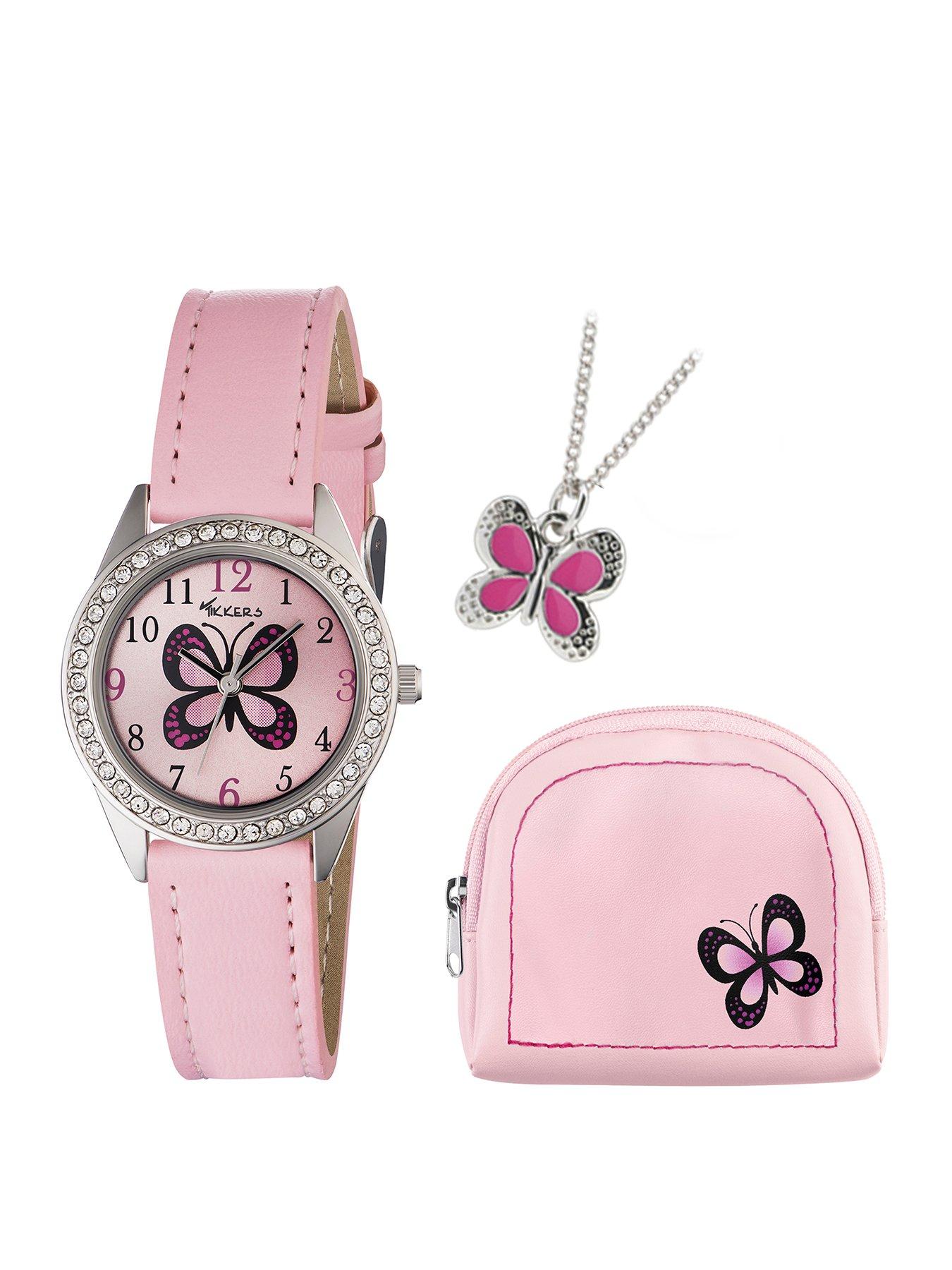 tikkers-tikkers-girls-pink-pu-strap-butterfly-dial-watch