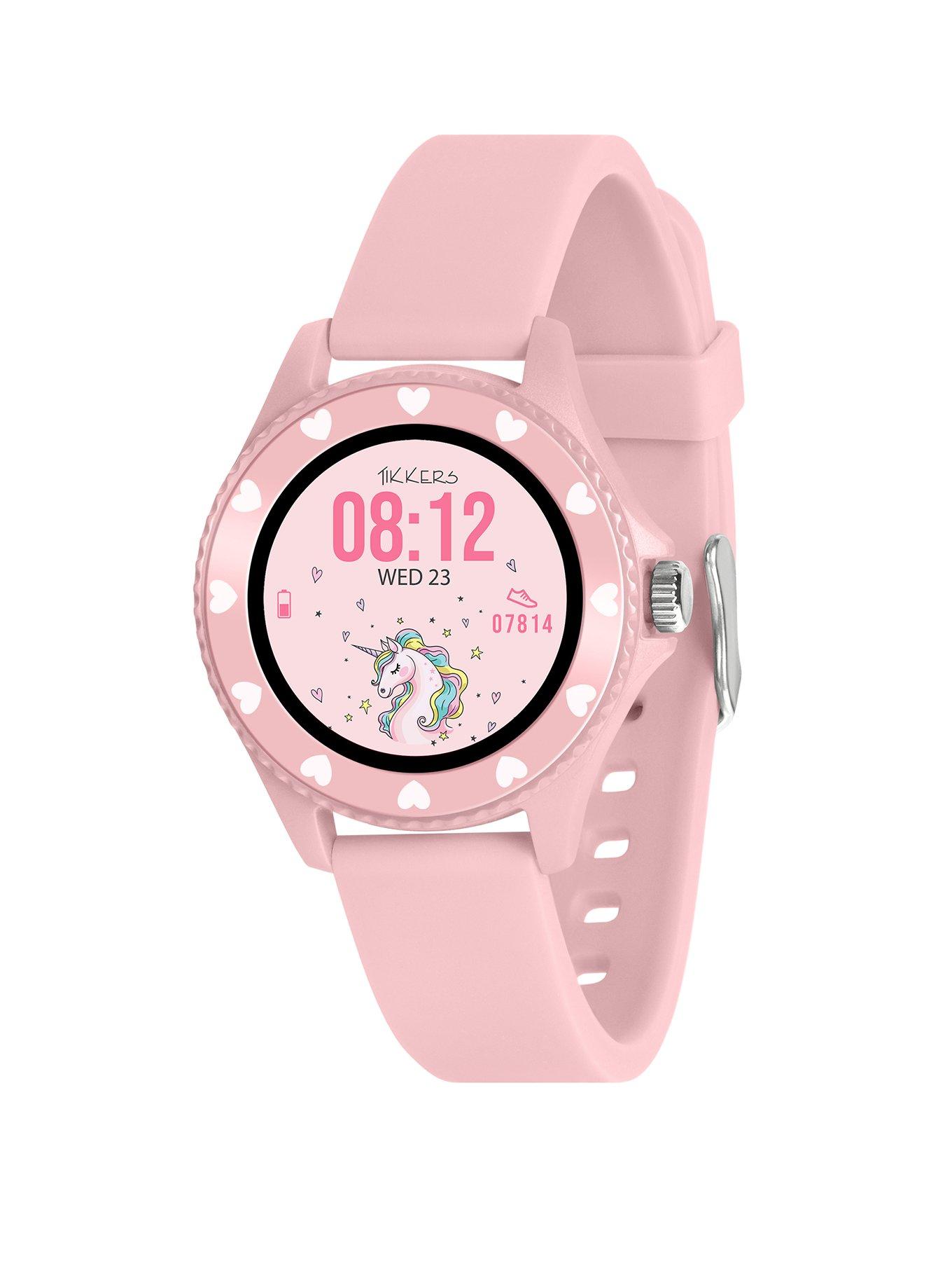 undefined Tikkers Smart Series 34 Pink Silicone Strap Smart Watch