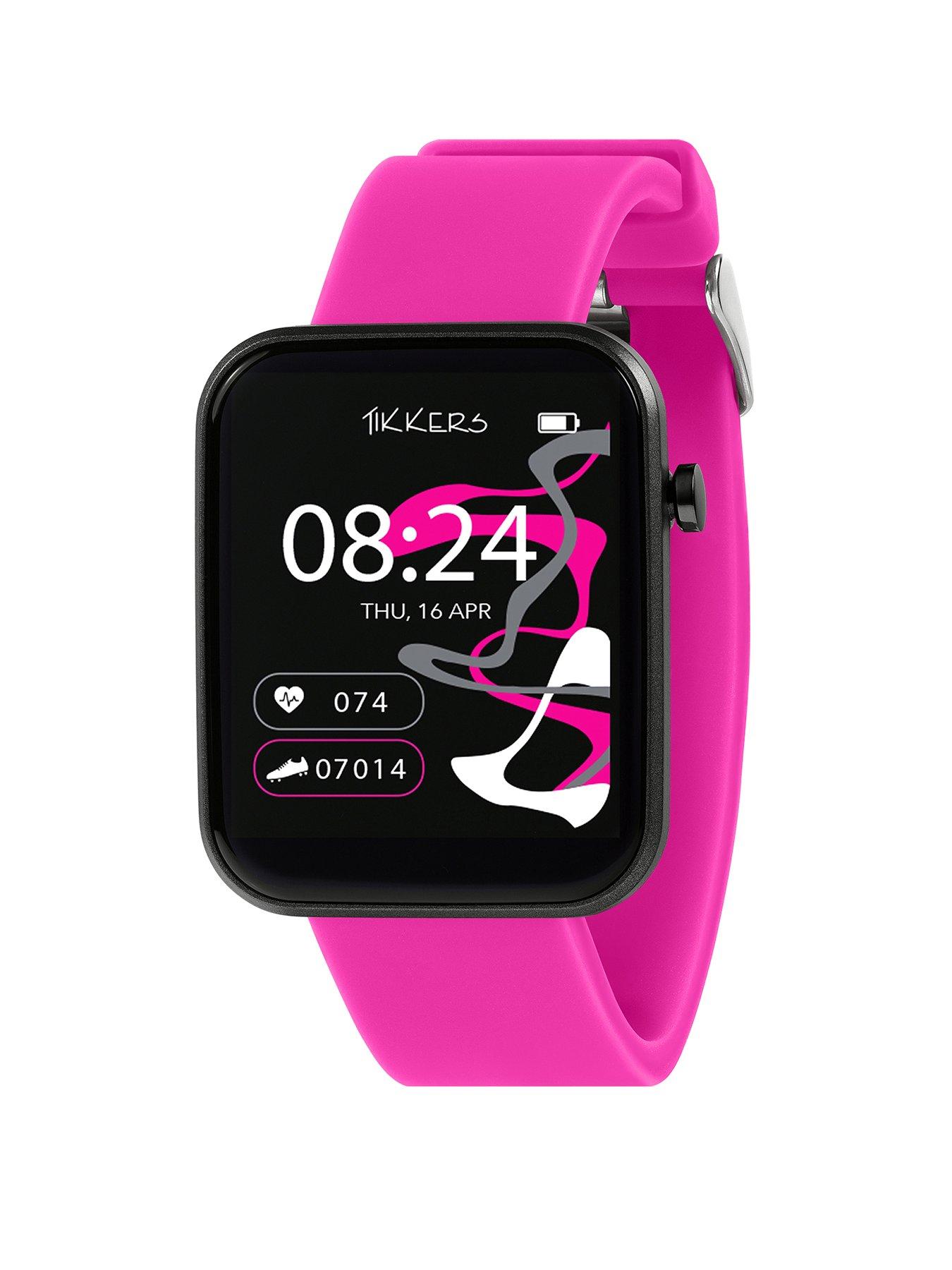 undefined Tikkers Smart Series 13 Pink Silicone Strap Smart Watch