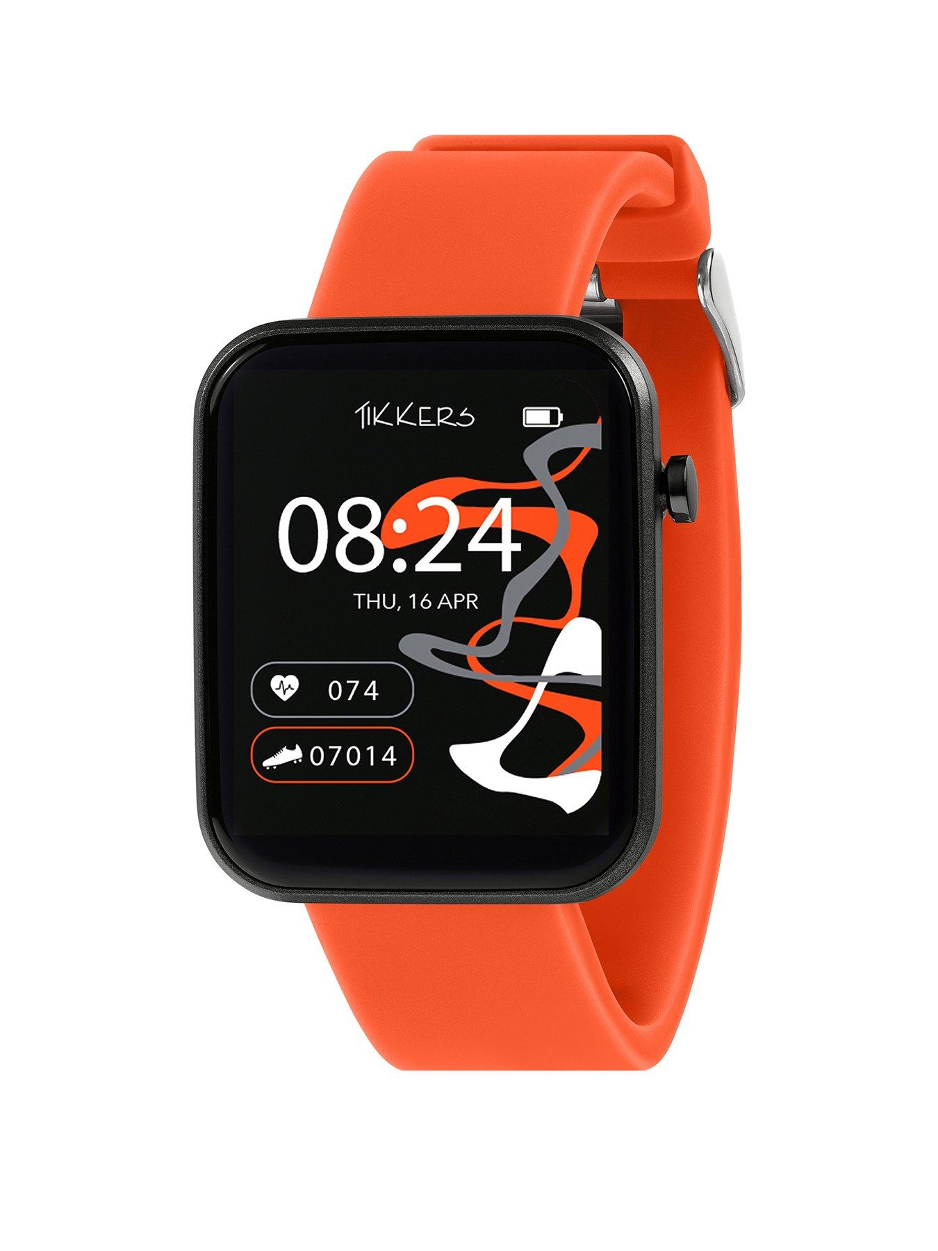 tikkers-tikkers-smart-series-13-orange-silicone-strap-smart-watch