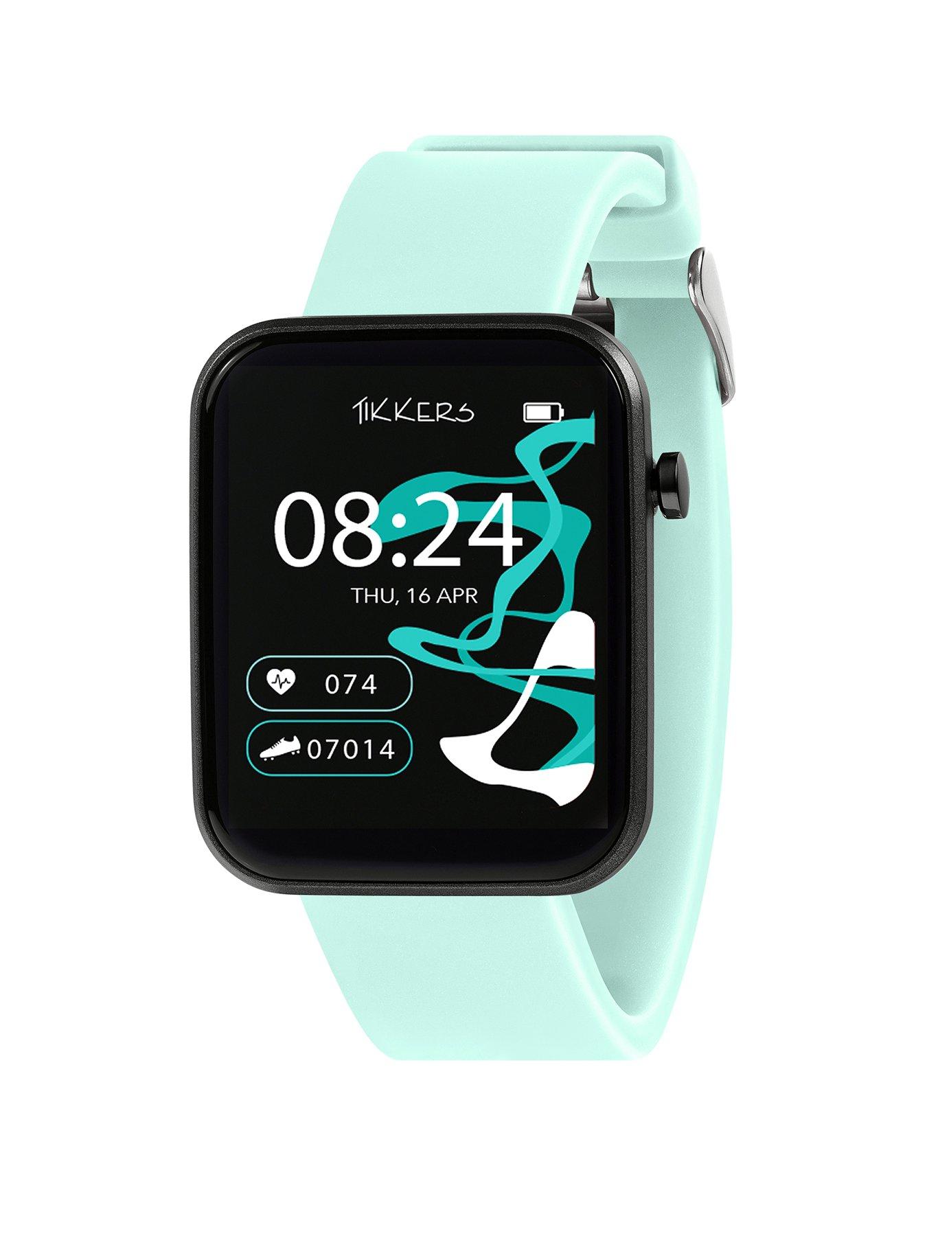 tikkers-tikkers-smart-series-13-blue-silicone-strap-smart-watchfront