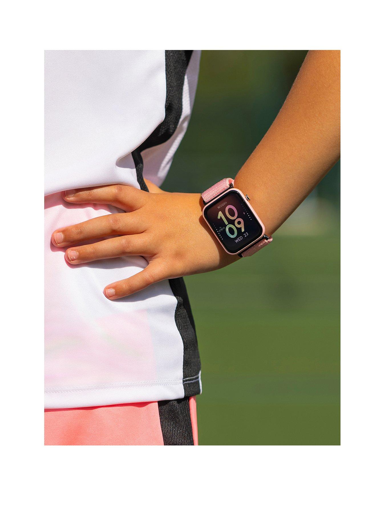 Image 2 of 6 of Tikkers Tikkers Smart Series 13 Pink Riptape Strap Smart Watch