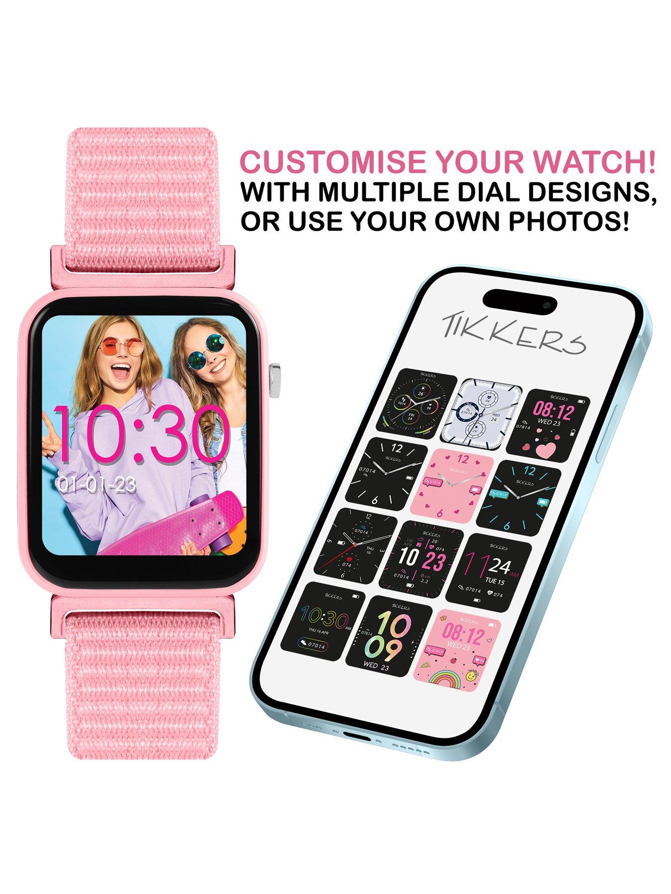 Image 3 of 6 of Tikkers Tikkers Smart Series 13 Pink Riptape Strap Smart Watch
