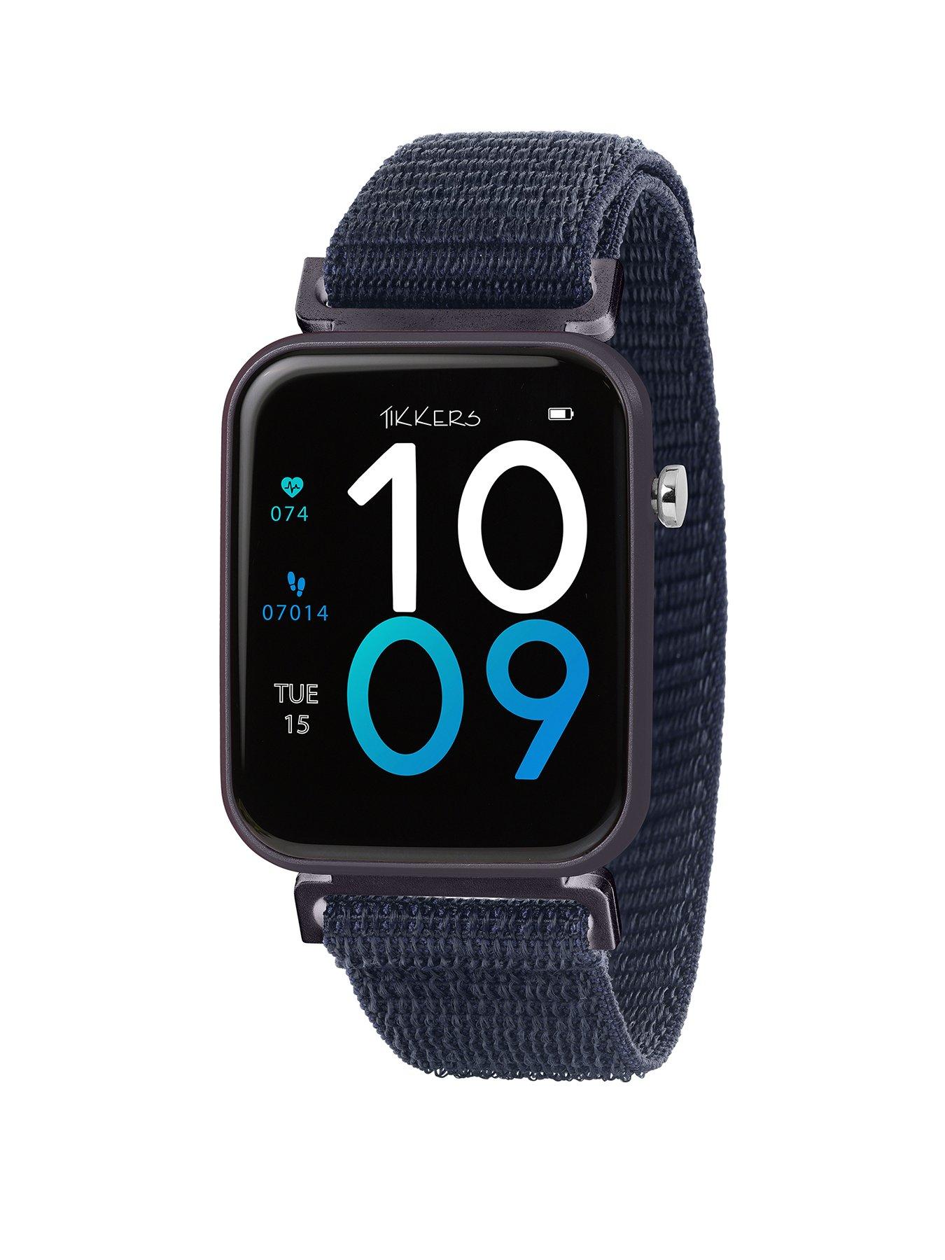 Image 1 of 6 of Tikkers Tikkers Smart Series 13 Navy Riptape Strap Smart watch