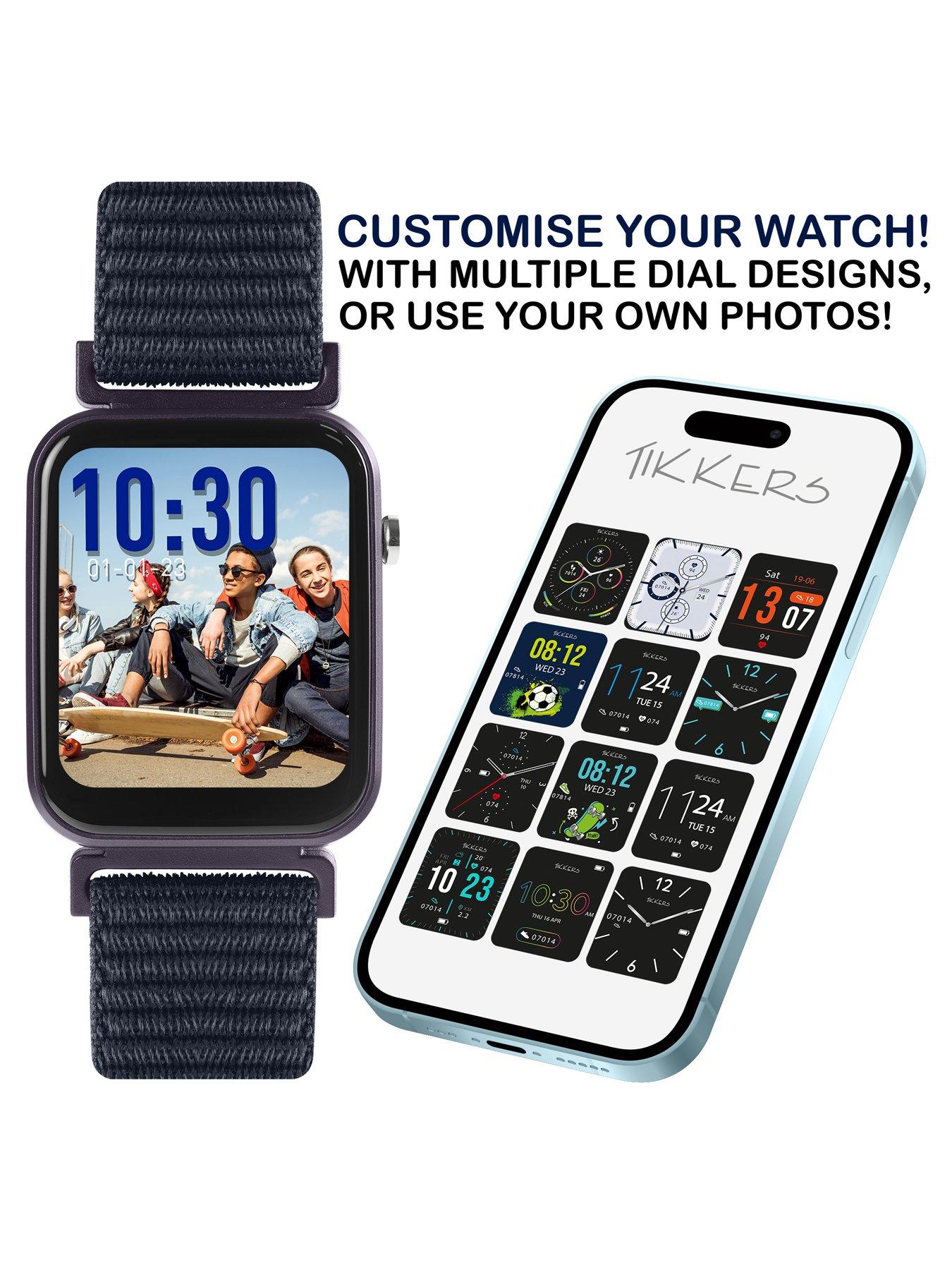 Image 3 of 6 of Tikkers Tikkers Smart Series 13 Navy Riptape Strap Smart watch