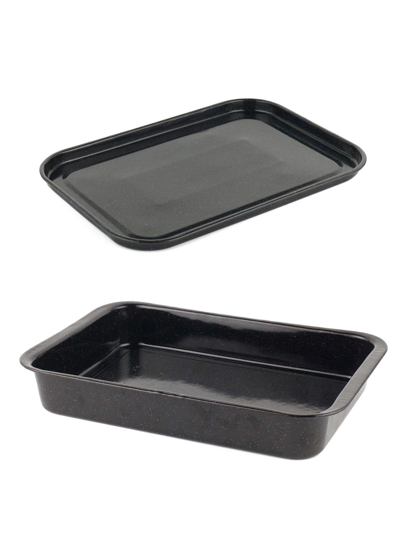 Image 1 of 7 of Russell Hobbs 2-Piece Vitreous Enamel Roaster and Baking Tray Set