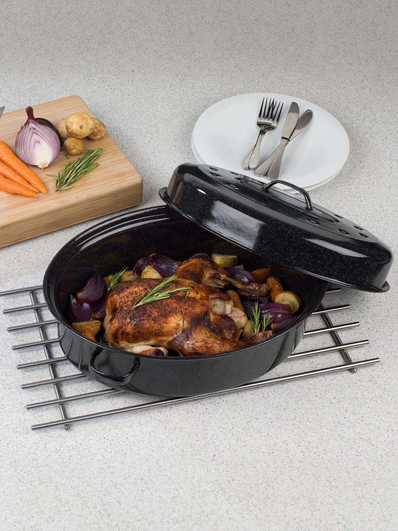 russell-hobbs-self-basting-38-cm-vitreous-enamel-roaster-and-lid