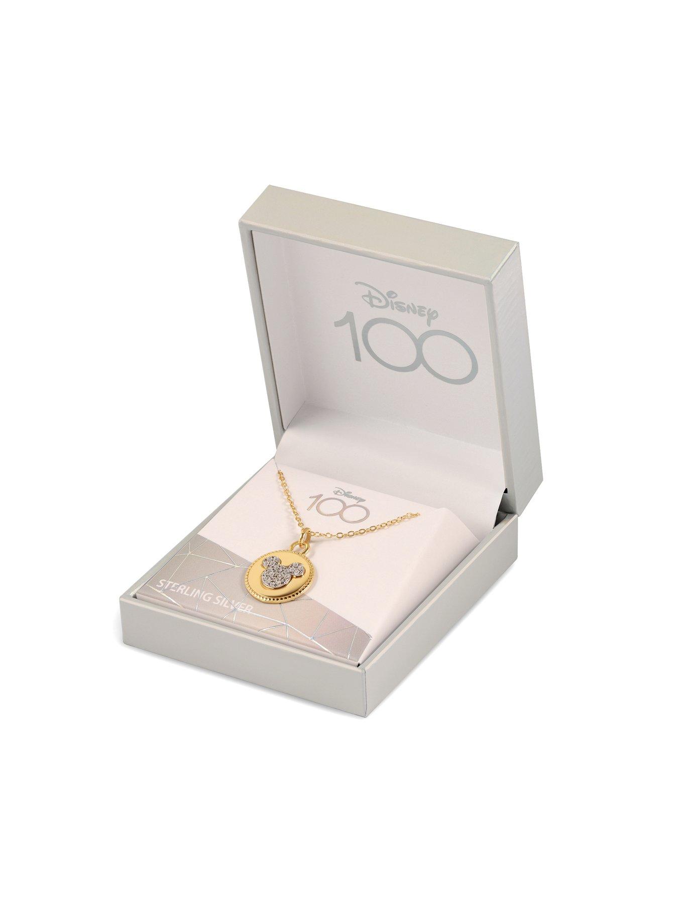 disney-disney-100-mickey-mouse-silver-18ct-yellow-gold-plated-double-sided-pendant-with-cubic-zirconia-stonesoutfit