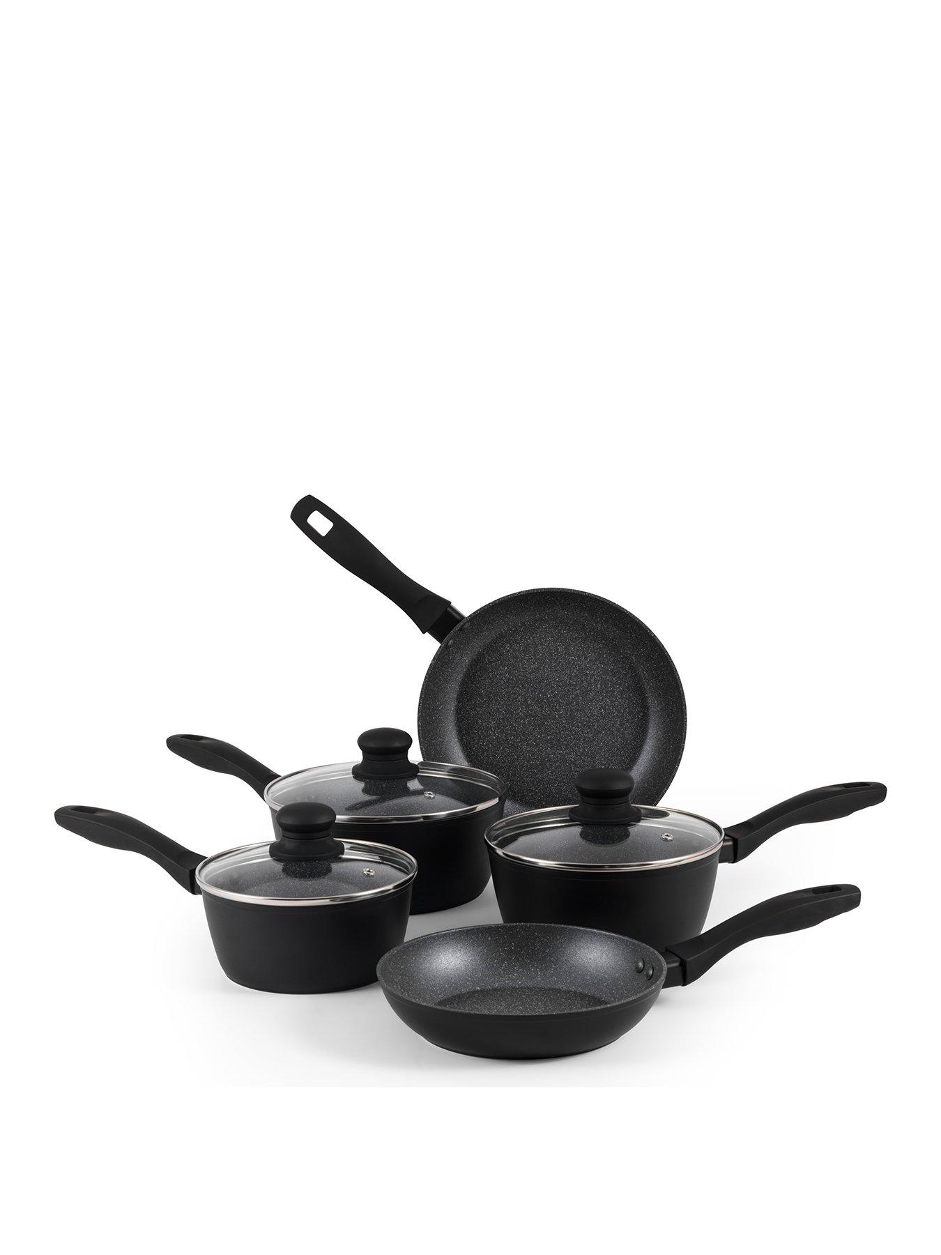 Russell Hobbs Metallic Marble 5 Piece Pan Set in Black