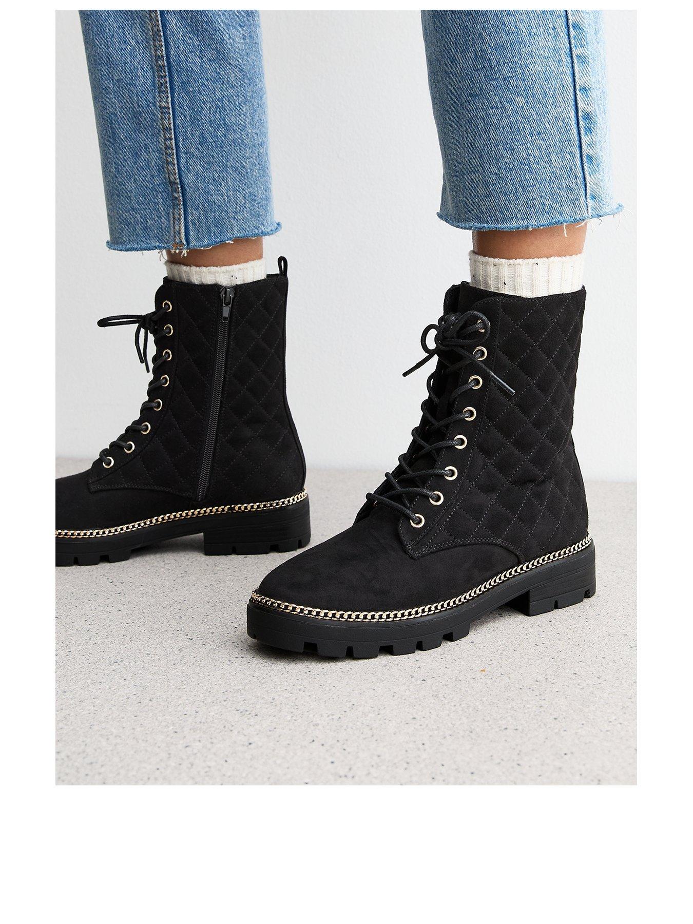 new-look-suedette-quilted-chain-trim-ankle-boots-blackstillFront