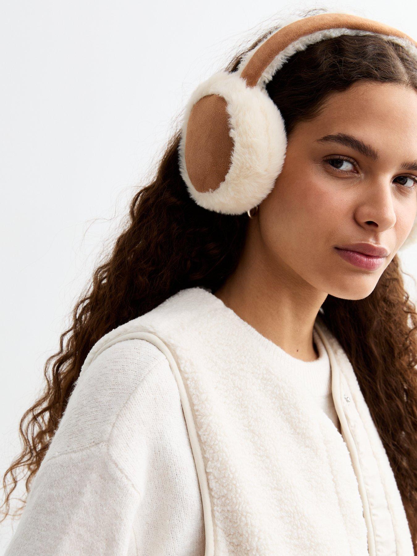 new-look-brown-faux-shearling-adjustable-headband-earmuffsstillFront